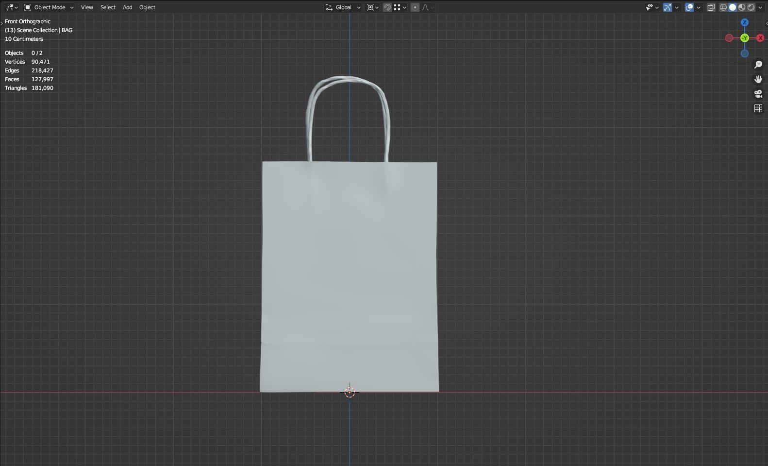 Paper Shopping Bag 3D model_2