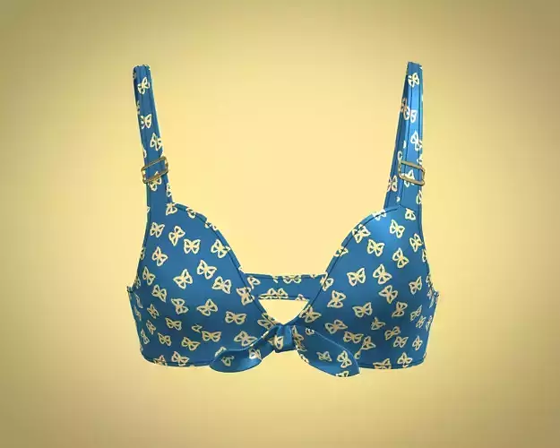 Girls Printed Bra V2 3D model