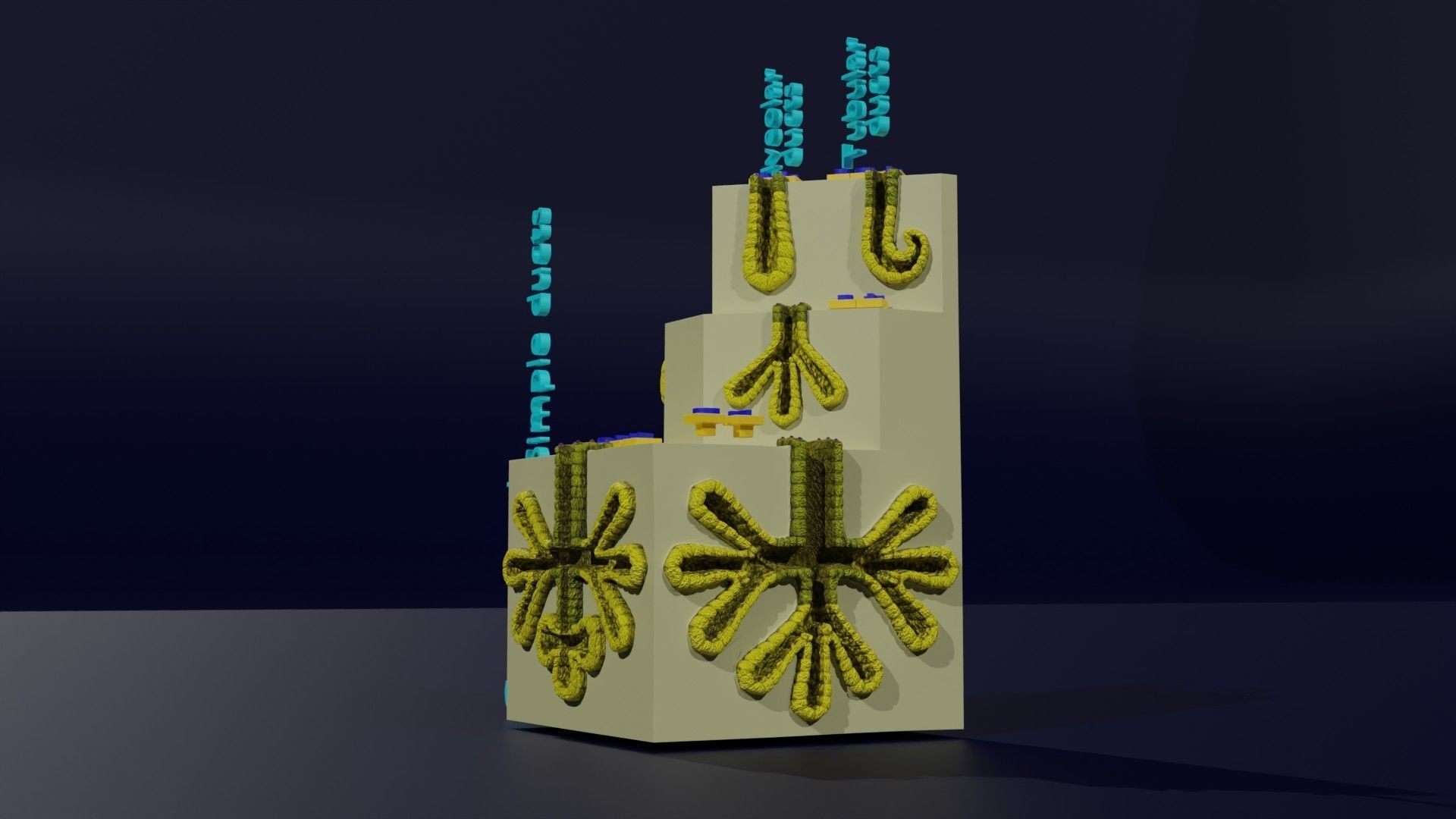 Ducts glands type simple compound alveolar tubular 3D model_8