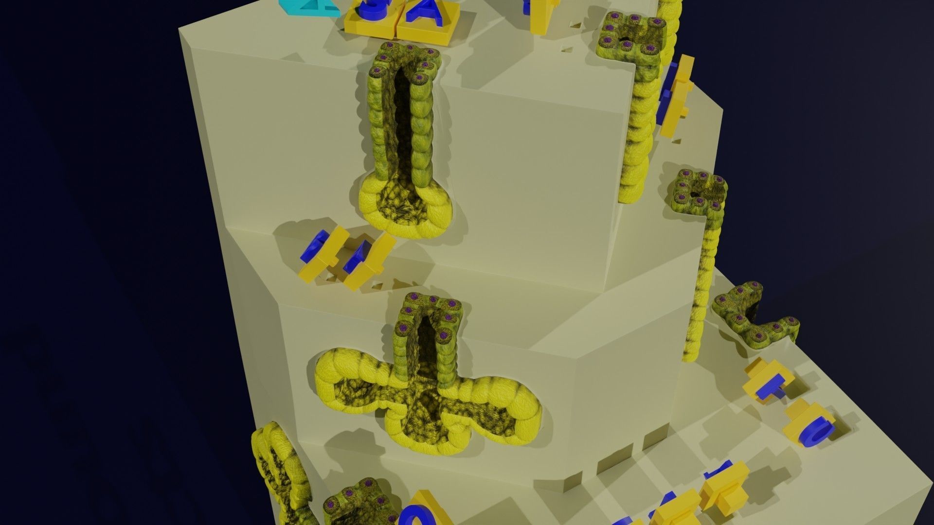 Ducts glands type simple compound alveolar tubular 3D model_29