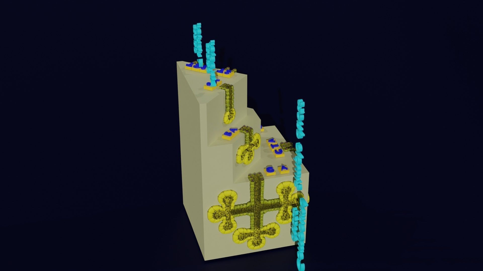 Ducts glands type simple compound alveolar tubular 3D model_43