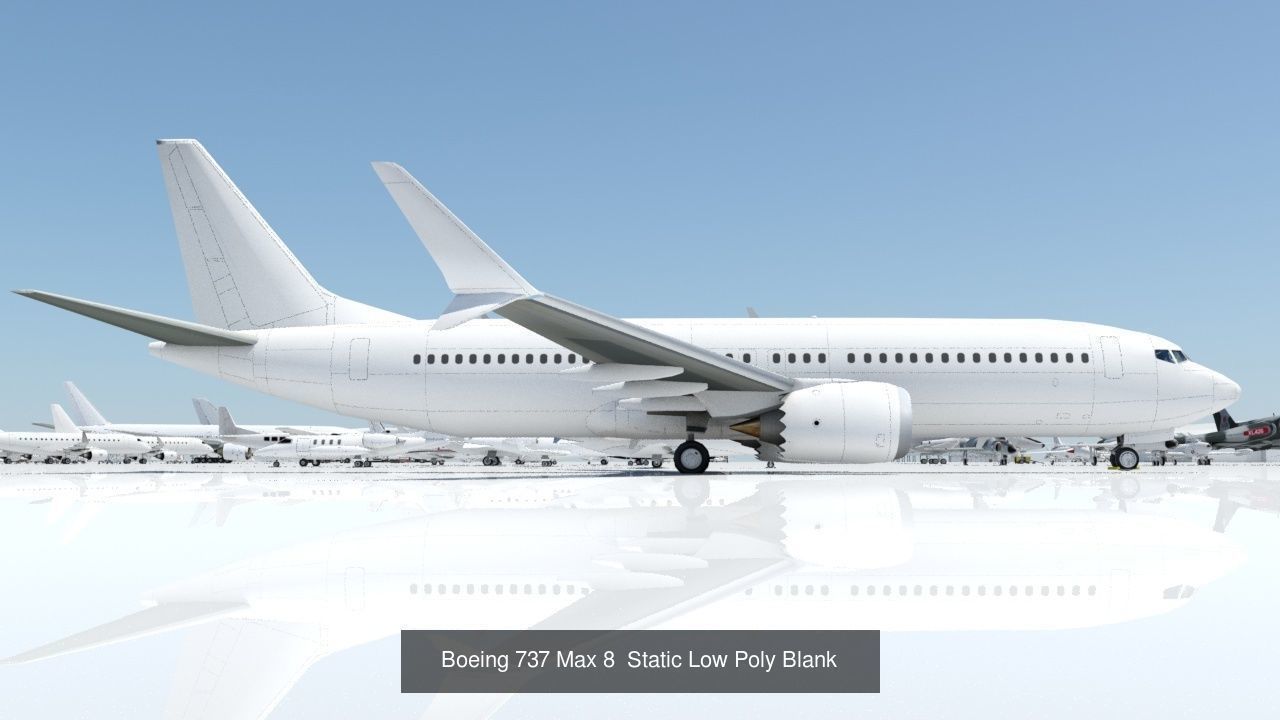 5 Static aircraft Low Poly Airliner Pack Scenery 3D Model Collection_1