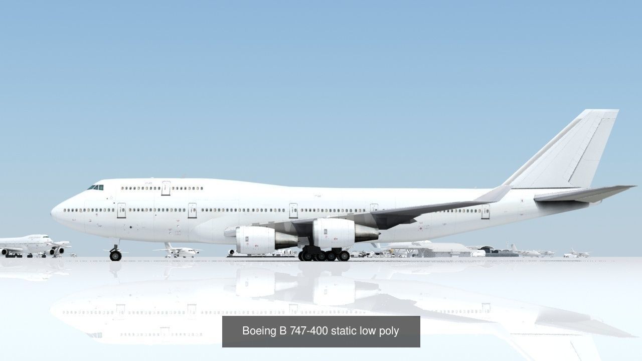 5 Static aircraft Low Poly Airliner Pack Scenery 3D Model Collection_3