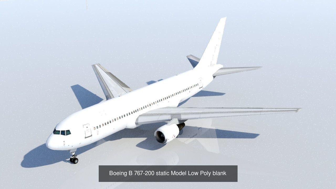 5 Static aircraft Low Poly Airliner Pack Scenery 3D Model Collection_5