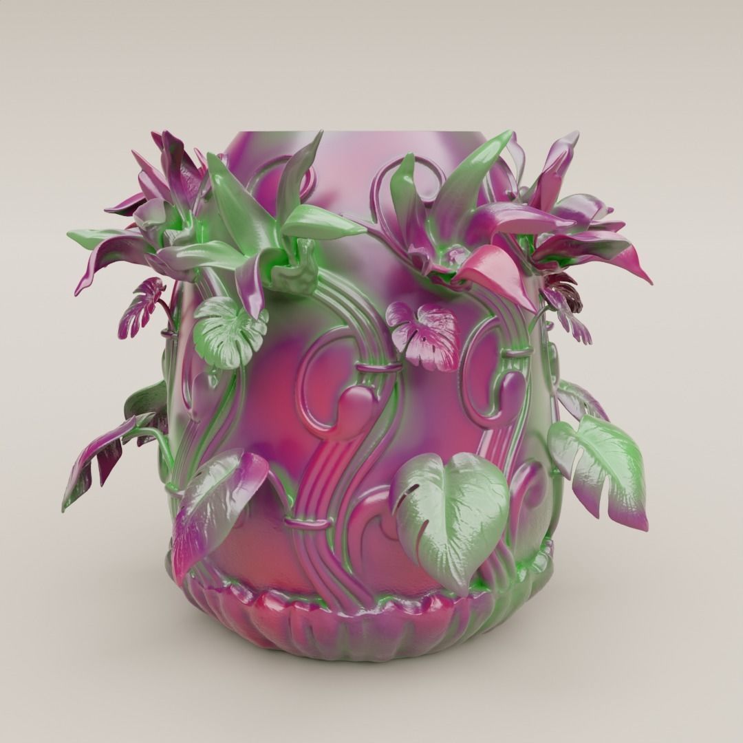BOTANICAL ELEGANCE VASE 3D print model_1