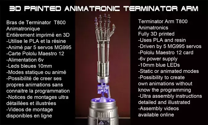Animatronic T2 Arm Project 3D print model
