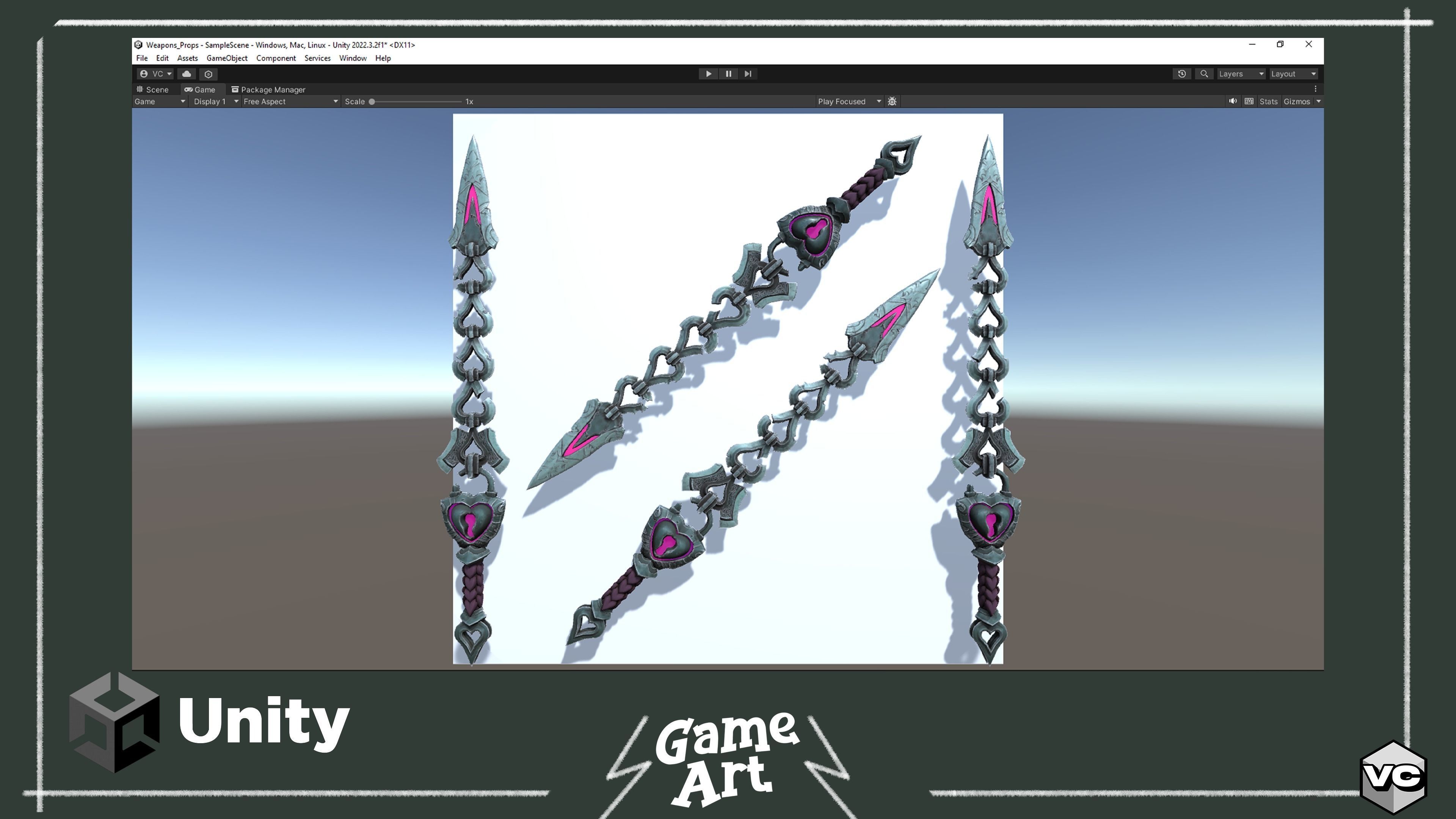 Broken Sword - Game Ready -  Low-poly 3D model_9