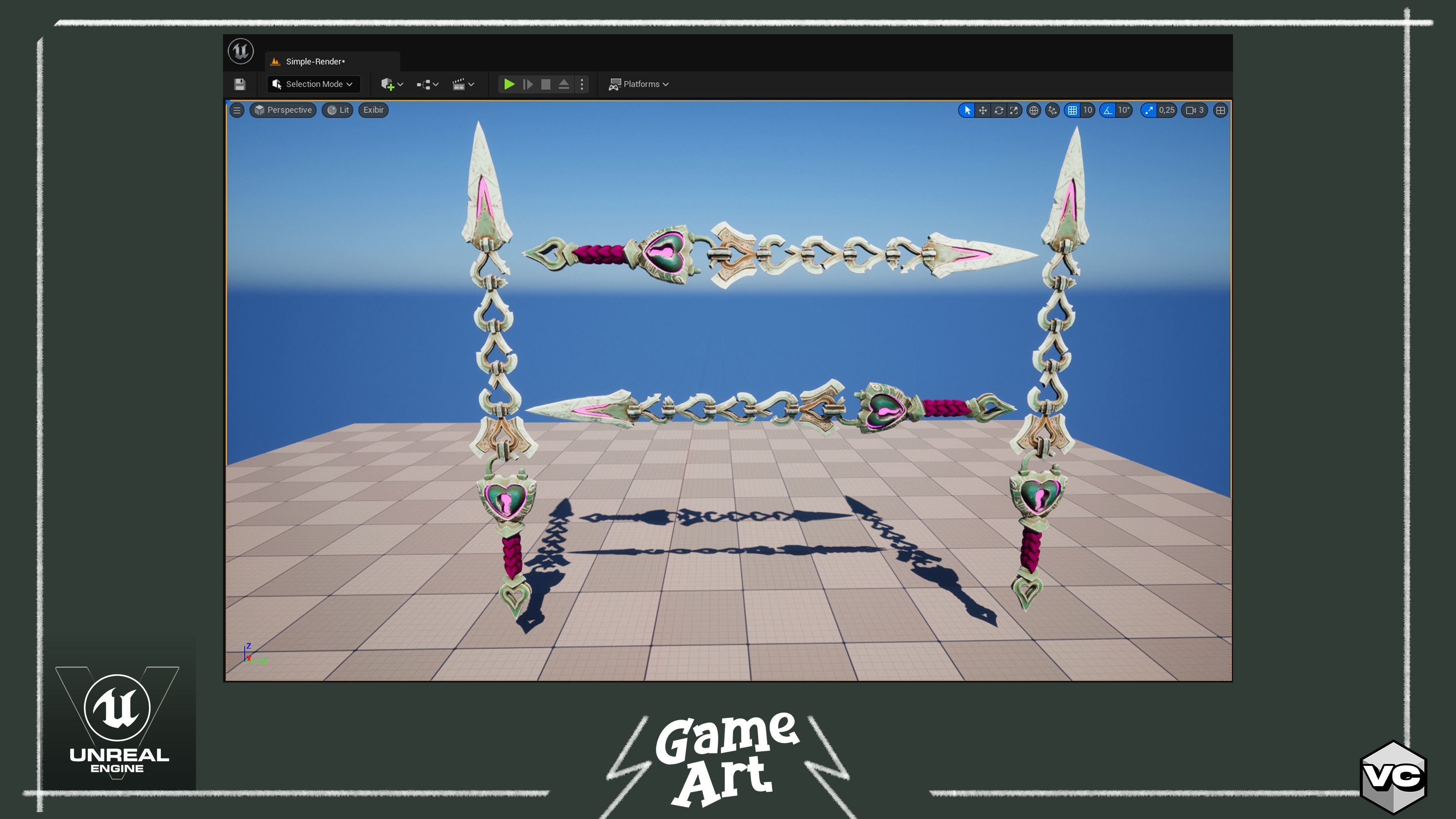 Broken Sword - Game Ready -  Low-poly 3D model_10