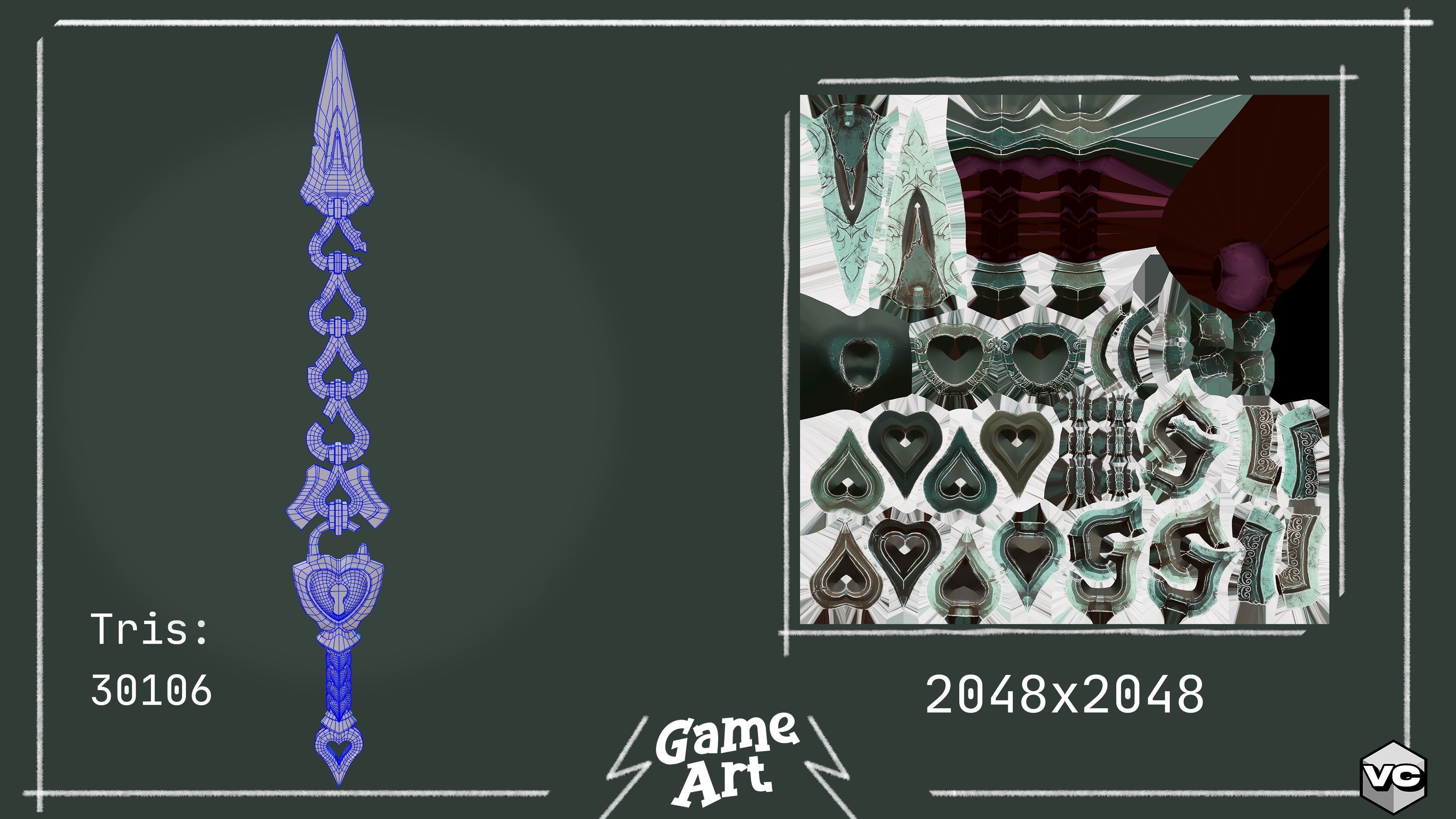 Broken Sword - Game Ready -  Low-poly 3D model_7