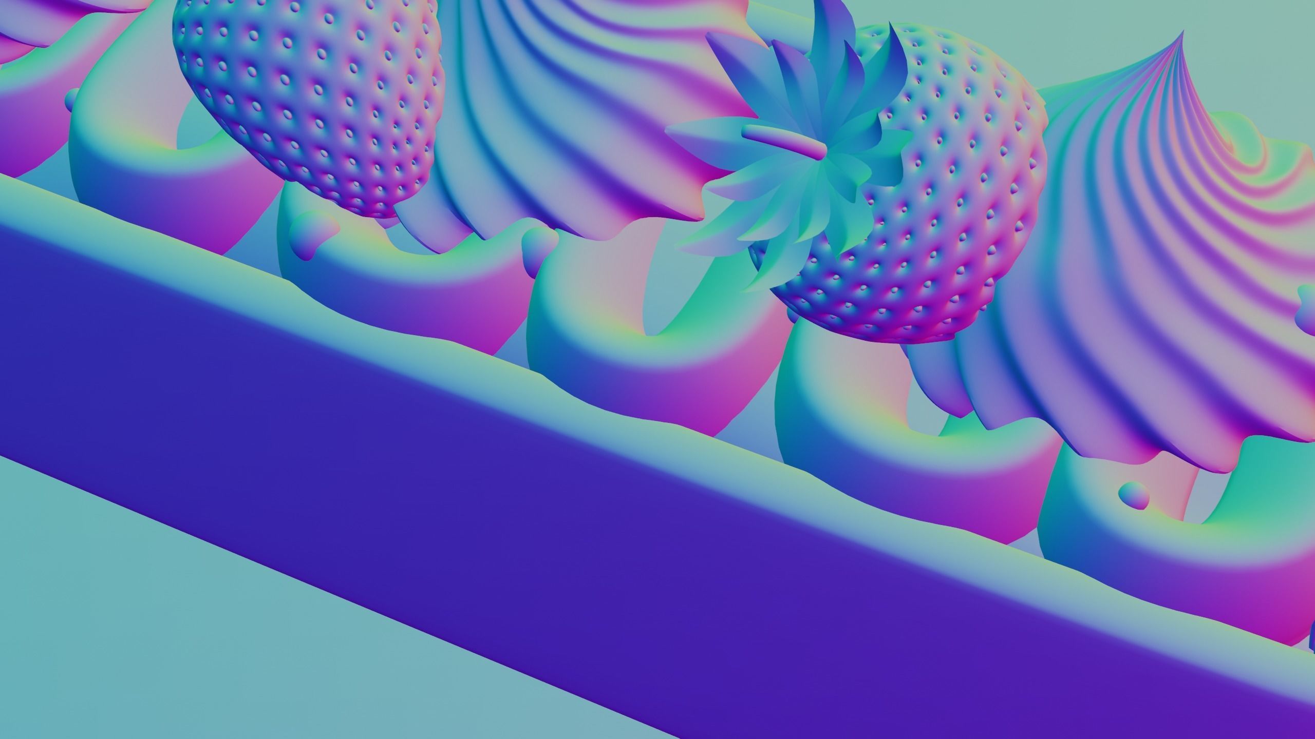 Realistic strawberry pie 3D model_4