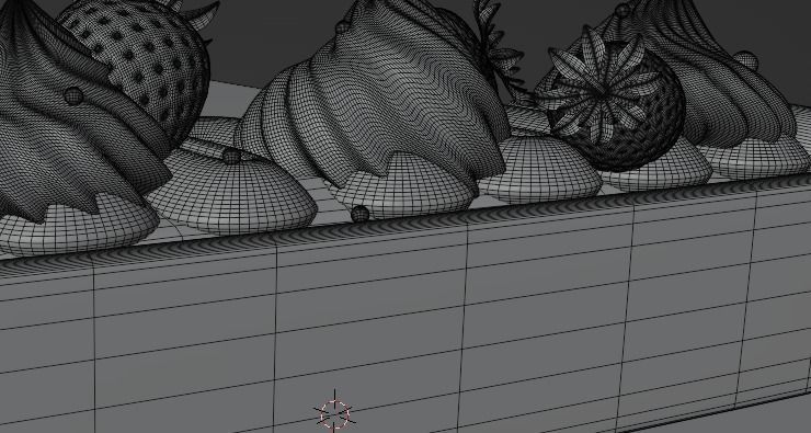 Realistic strawberry pie 3D model_3