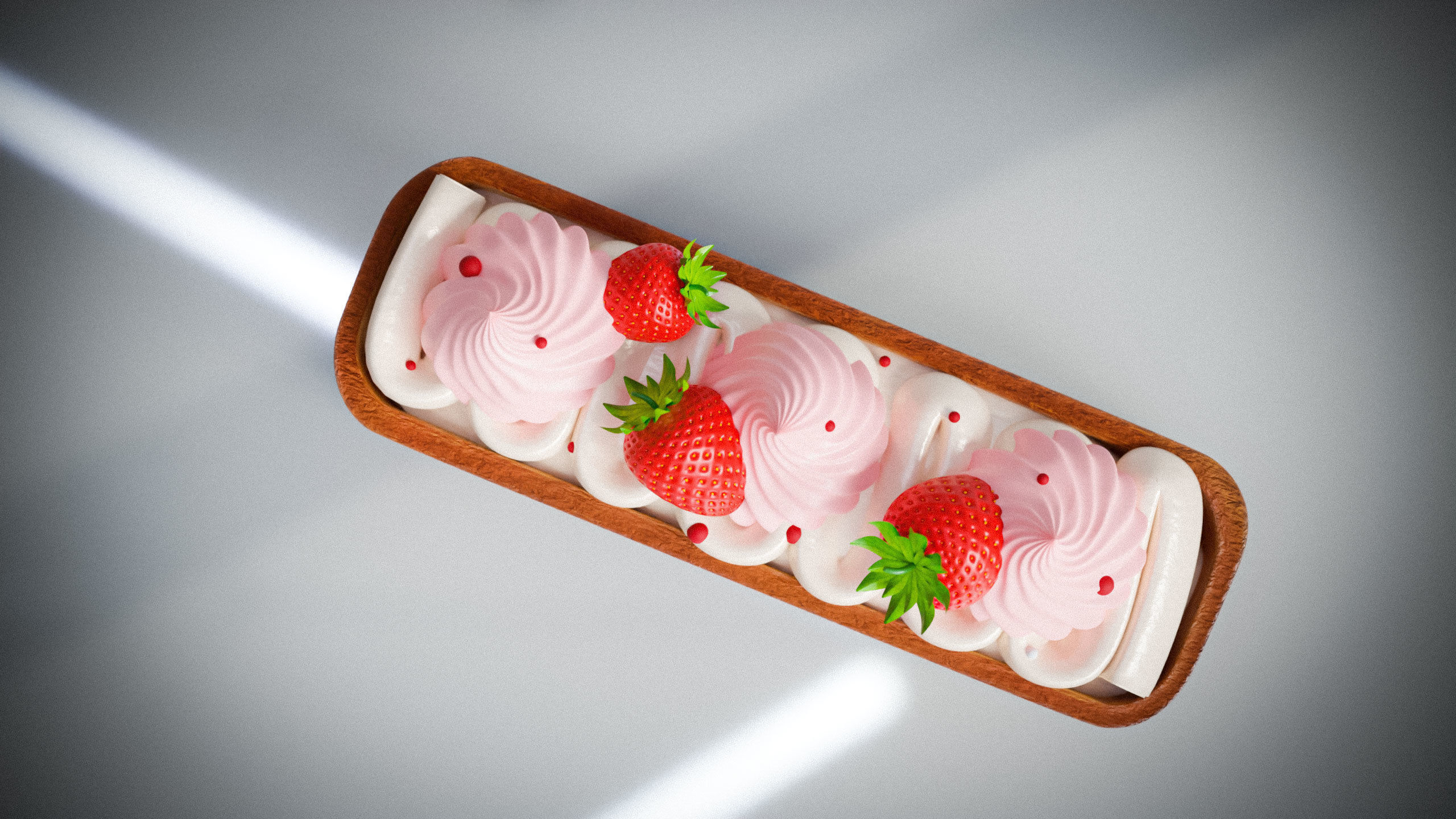 Realistic strawberry pie 3D model_1