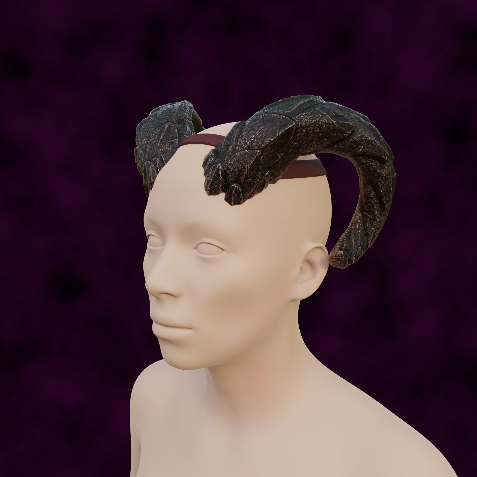 Tiefling Fantasy Dragons Scales Horns Set Baldurs Gate 3 3D print model_3