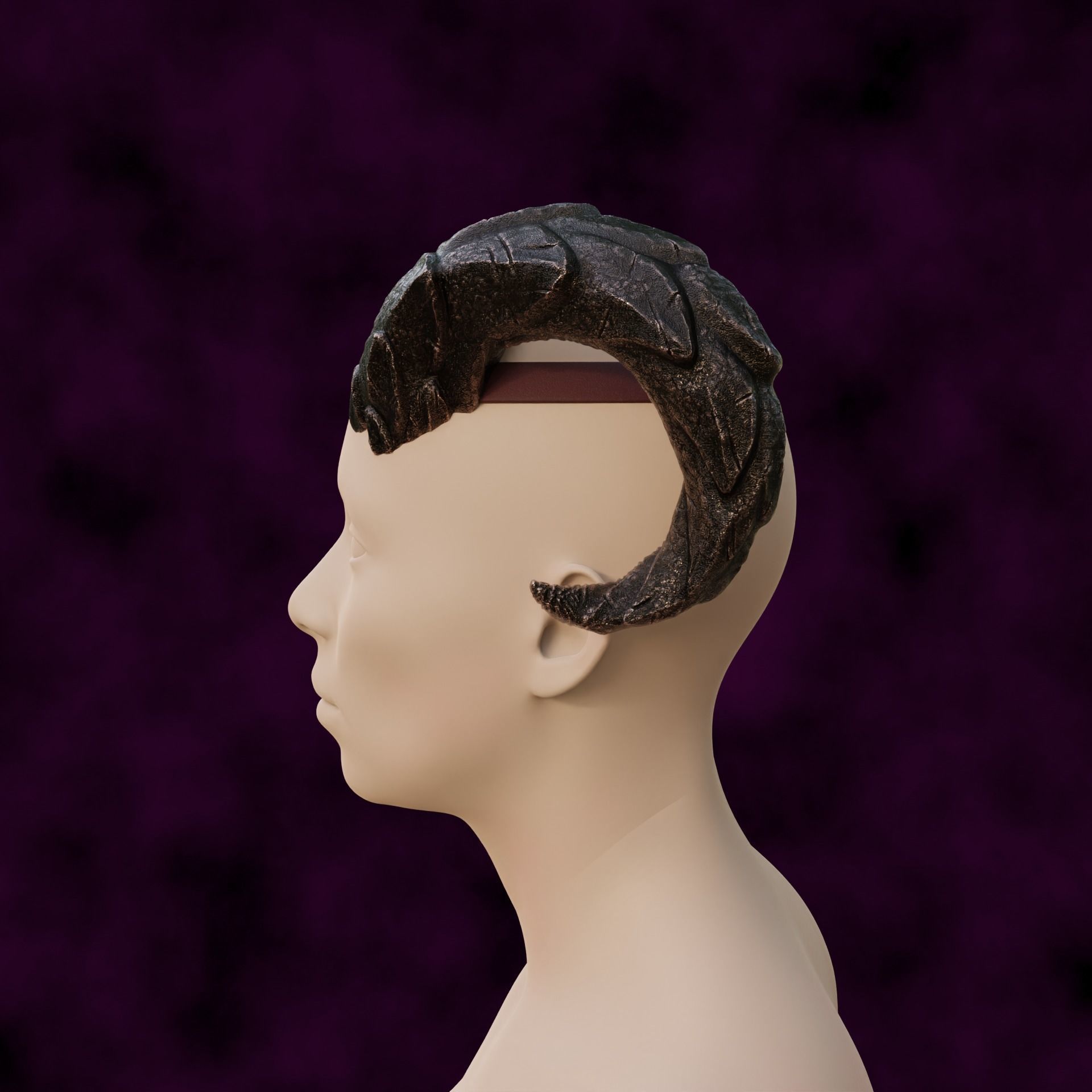 Tiefling Fantasy Dragons Scales Horns Set Baldurs Gate 3 3D print model_4