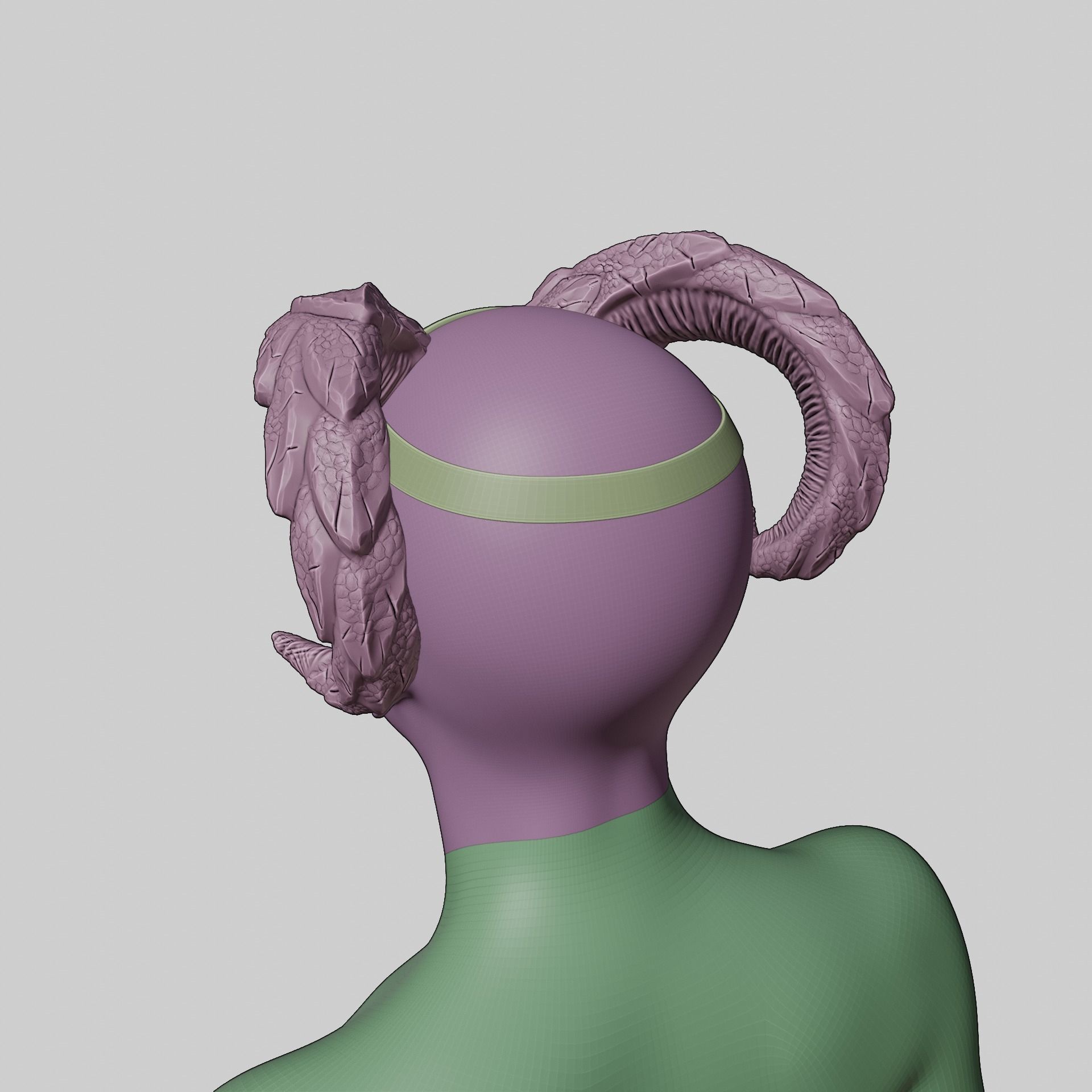 Tiefling Fantasy Dragons Scales Horns Set Baldurs Gate 3 3D print model_10