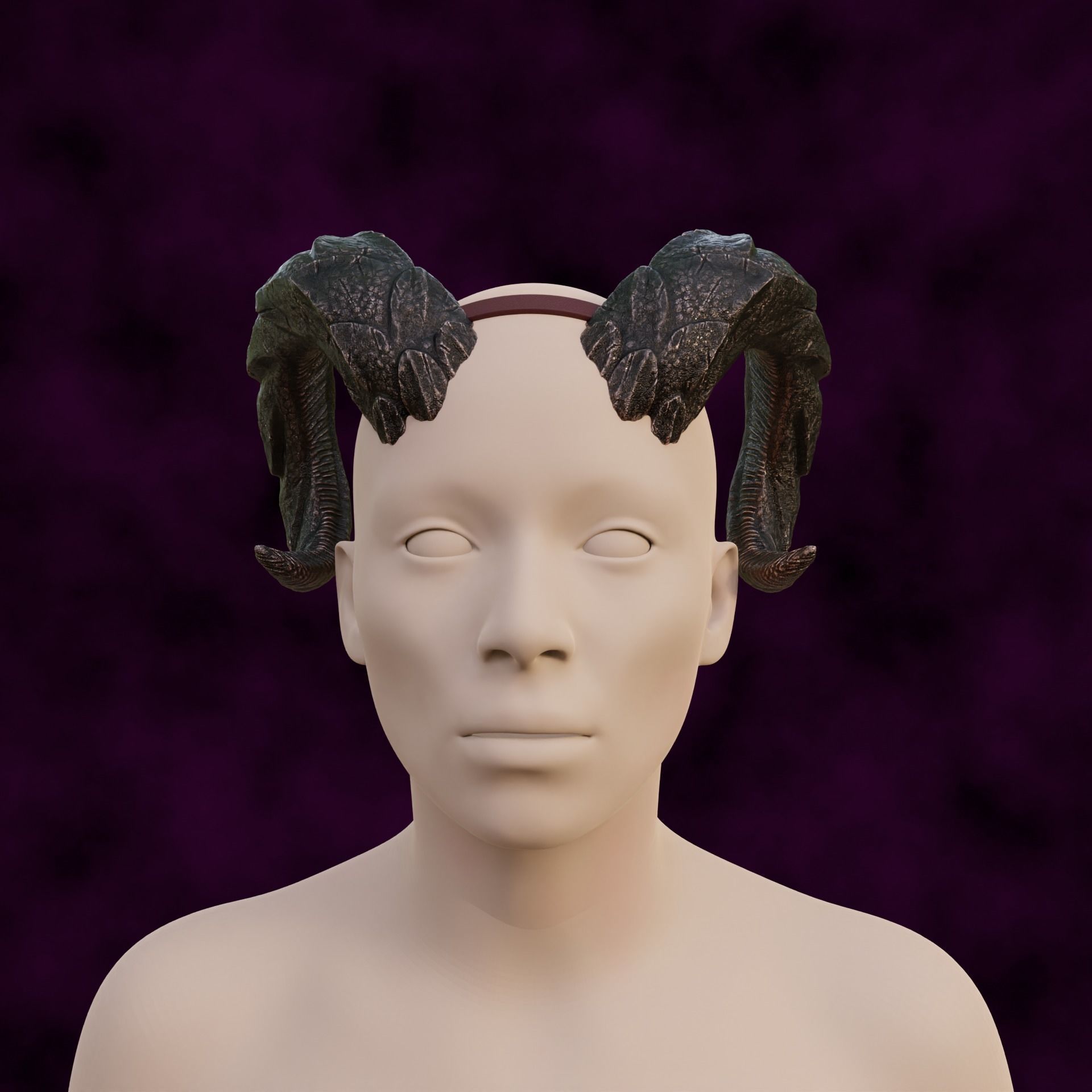 Tiefling Fantasy Dragons Scales Horns Set Baldurs Gate 3 3D print model_2