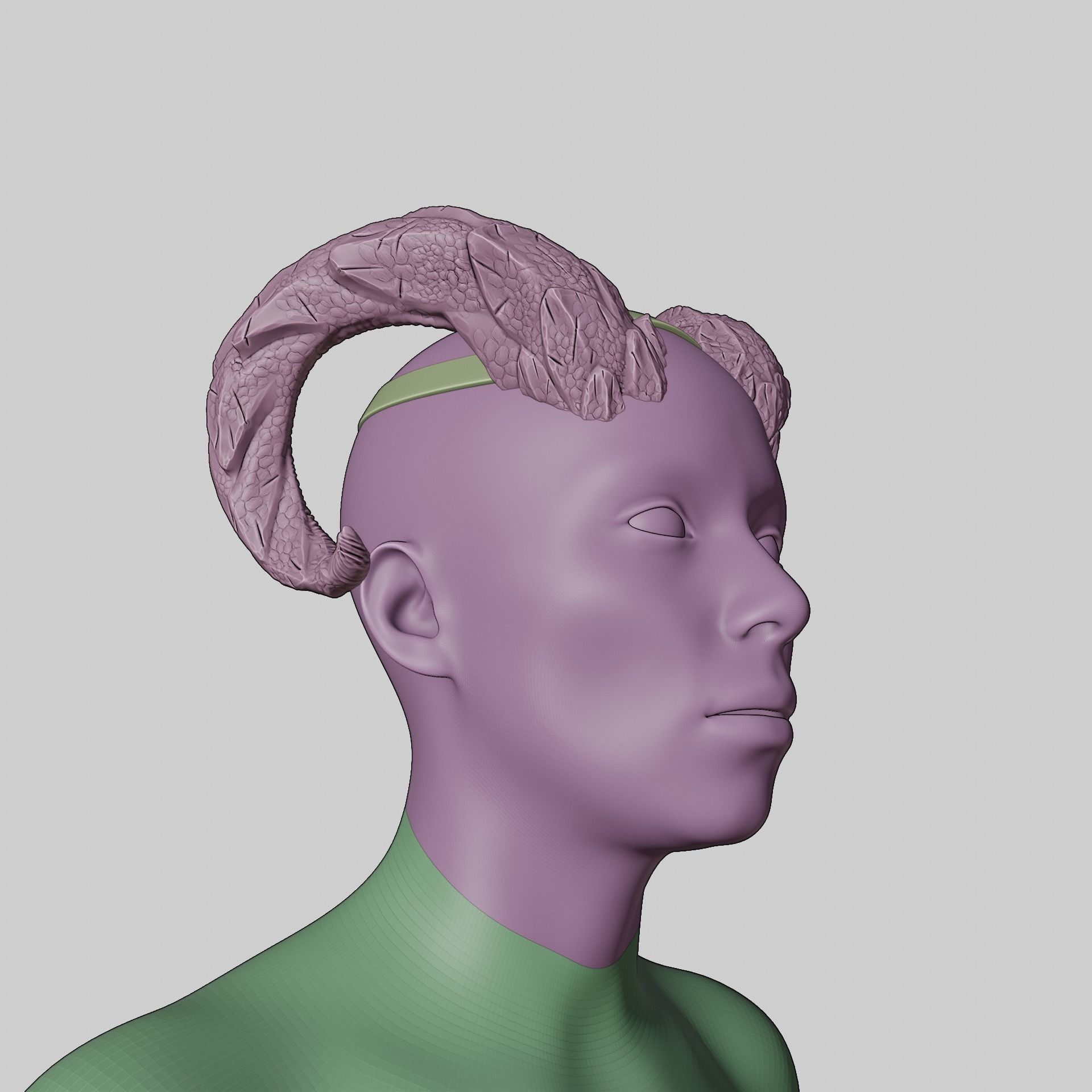 Tiefling Fantasy Dragons Scales Horns Set Baldurs Gate 3 3D print model_8