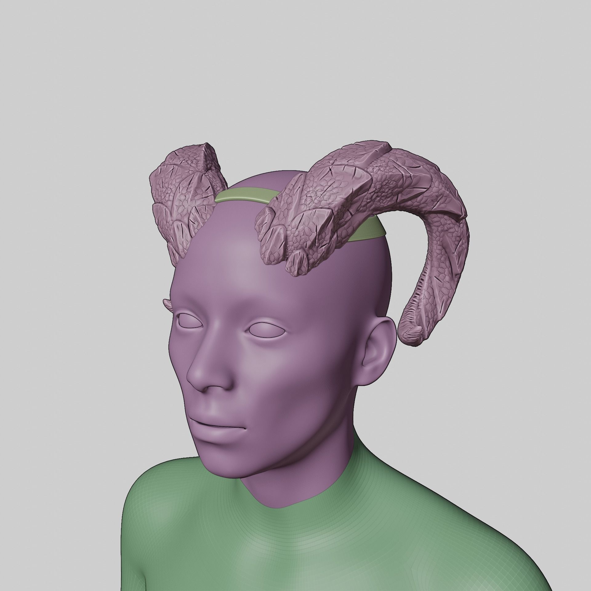 Tiefling Fantasy Dragons Scales Horns Set Baldurs Gate 3 3D print model_7