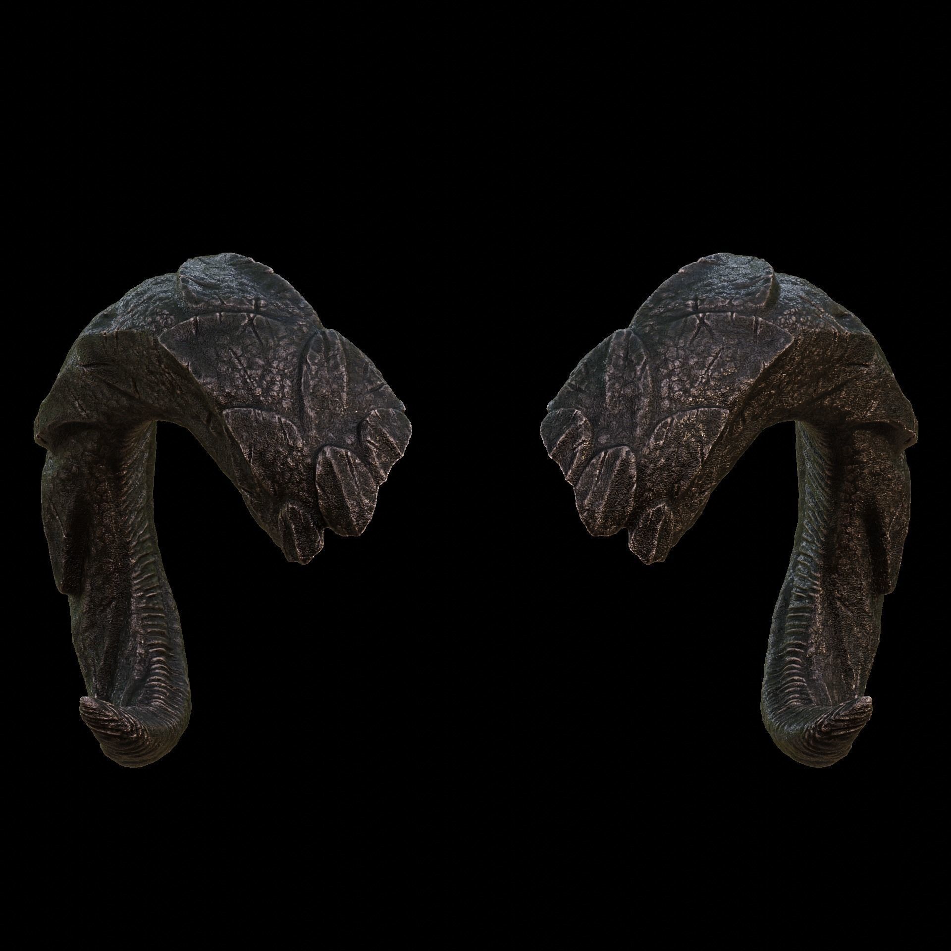 Tiefling Fantasy Dragons Scales Horns Set Baldurs Gate 3 3D print model_6