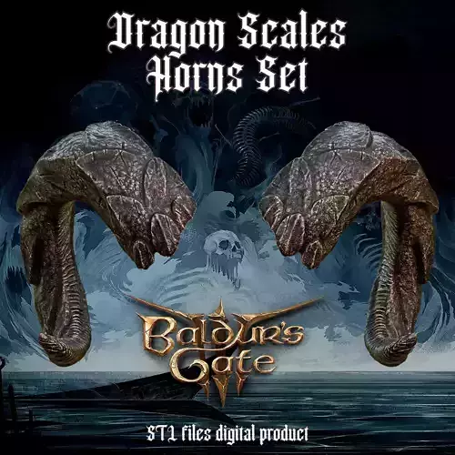Tiefling Fantasy Dragons Scales Horns Set Baldurs Gate 3