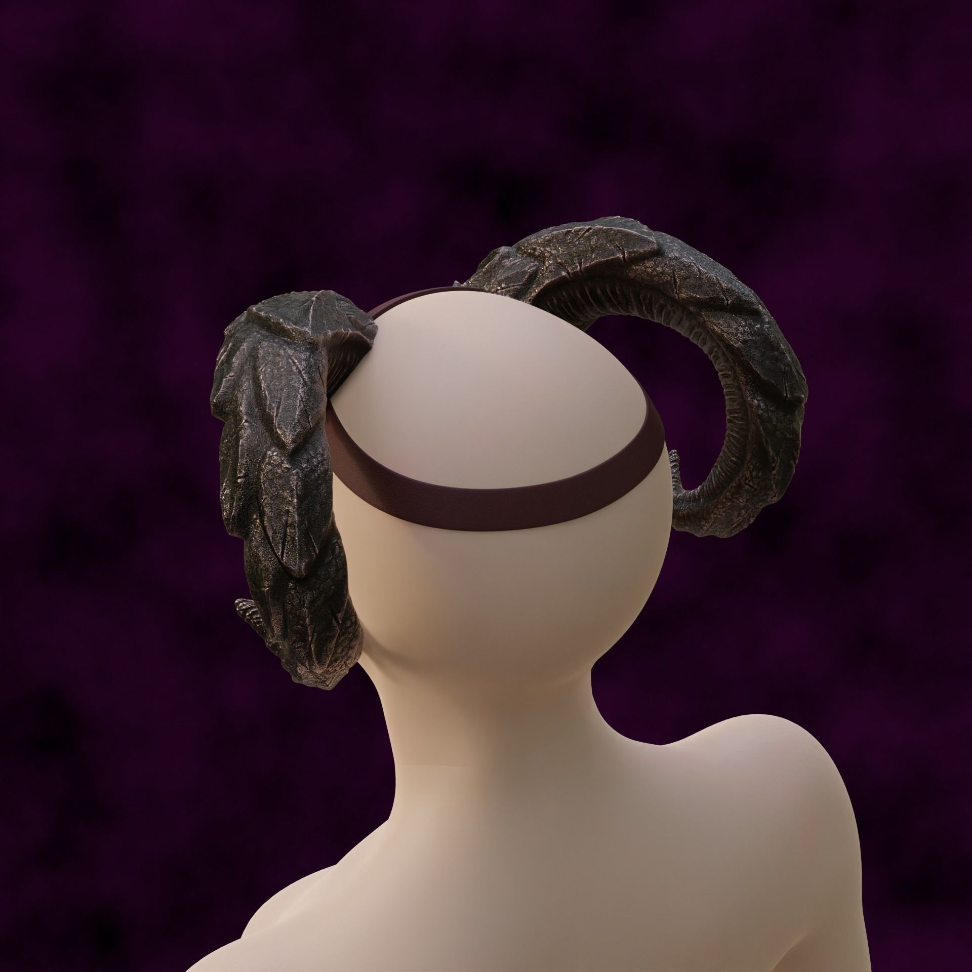 Tiefling Fantasy Dragons Scales Horns Set Baldurs Gate 3 3D print model_5