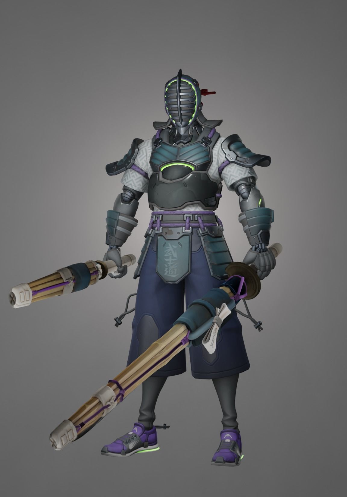 Kendoka Genji Overwatch Low-poly 3D model Low-poly 3D model_8