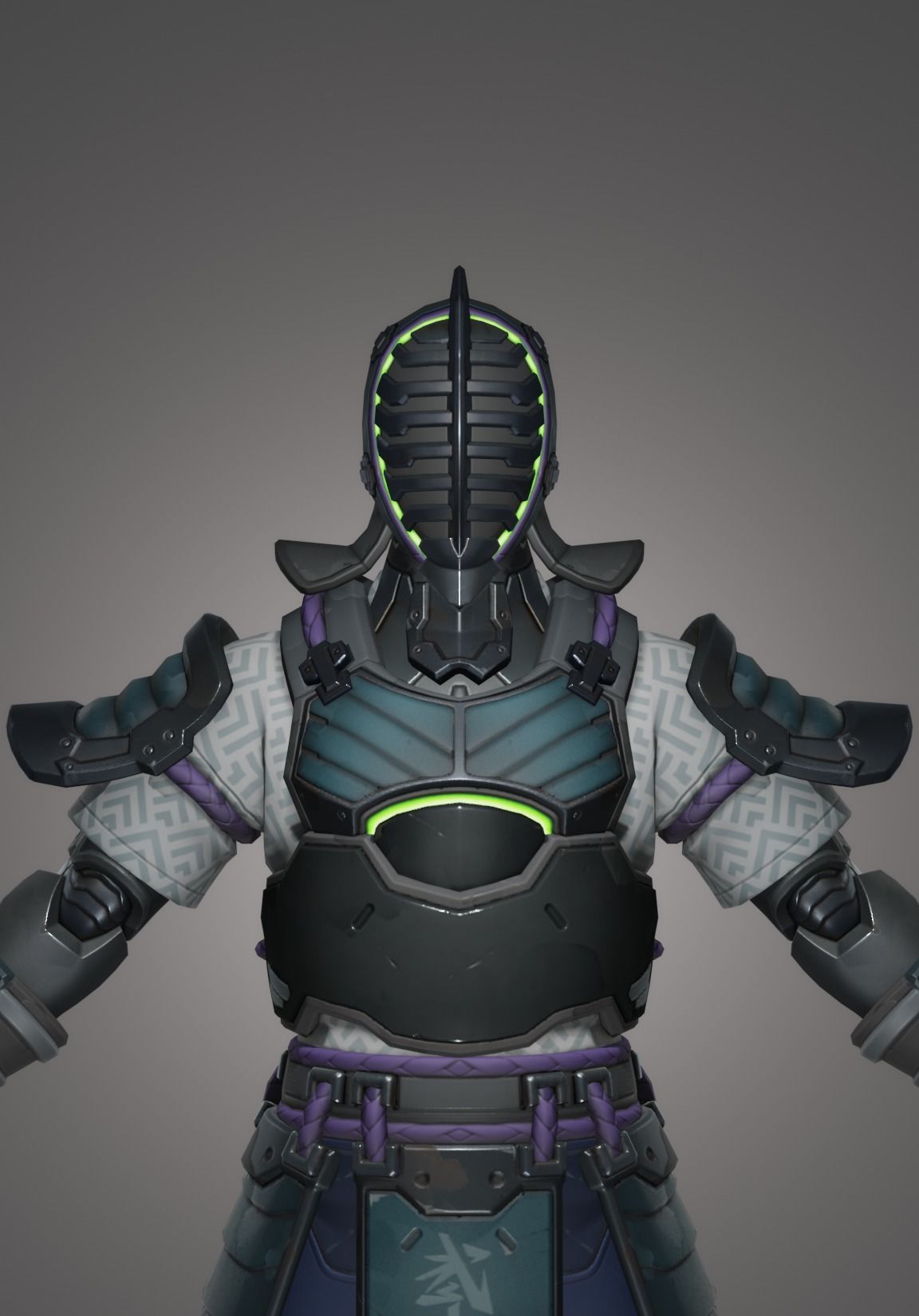 Kendoka Genji Overwatch Low-poly 3D model Low-poly 3D model_6