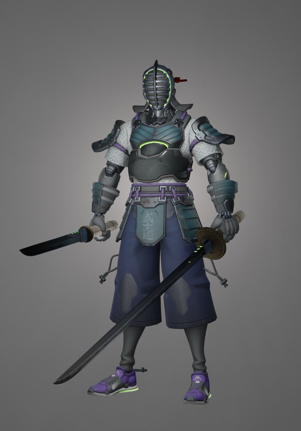 Kendoka Genji Overwatch Low-poly 3D model Low-poly 3D model_3