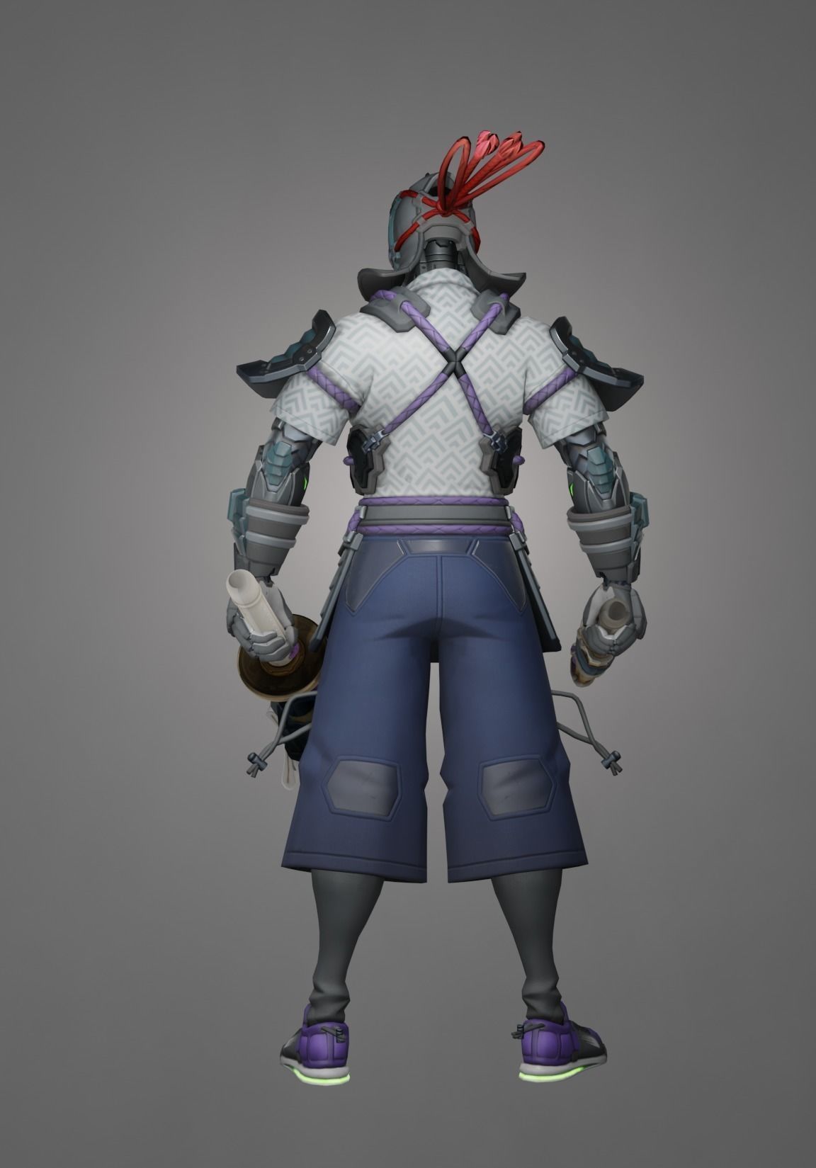 Kendoka Genji Overwatch Low-poly 3D model Low-poly 3D model_5