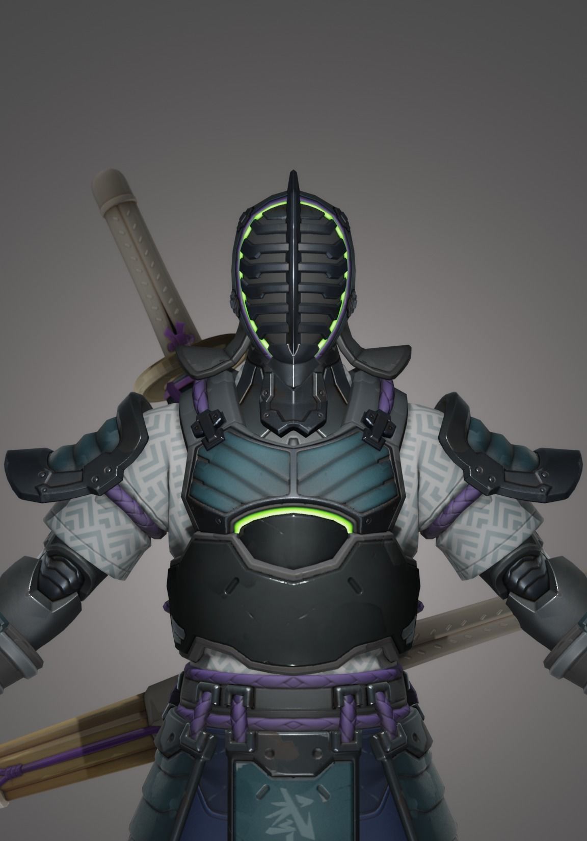 Kendoka Genji Overwatch Low-poly 3D model Low-poly 3D model_2