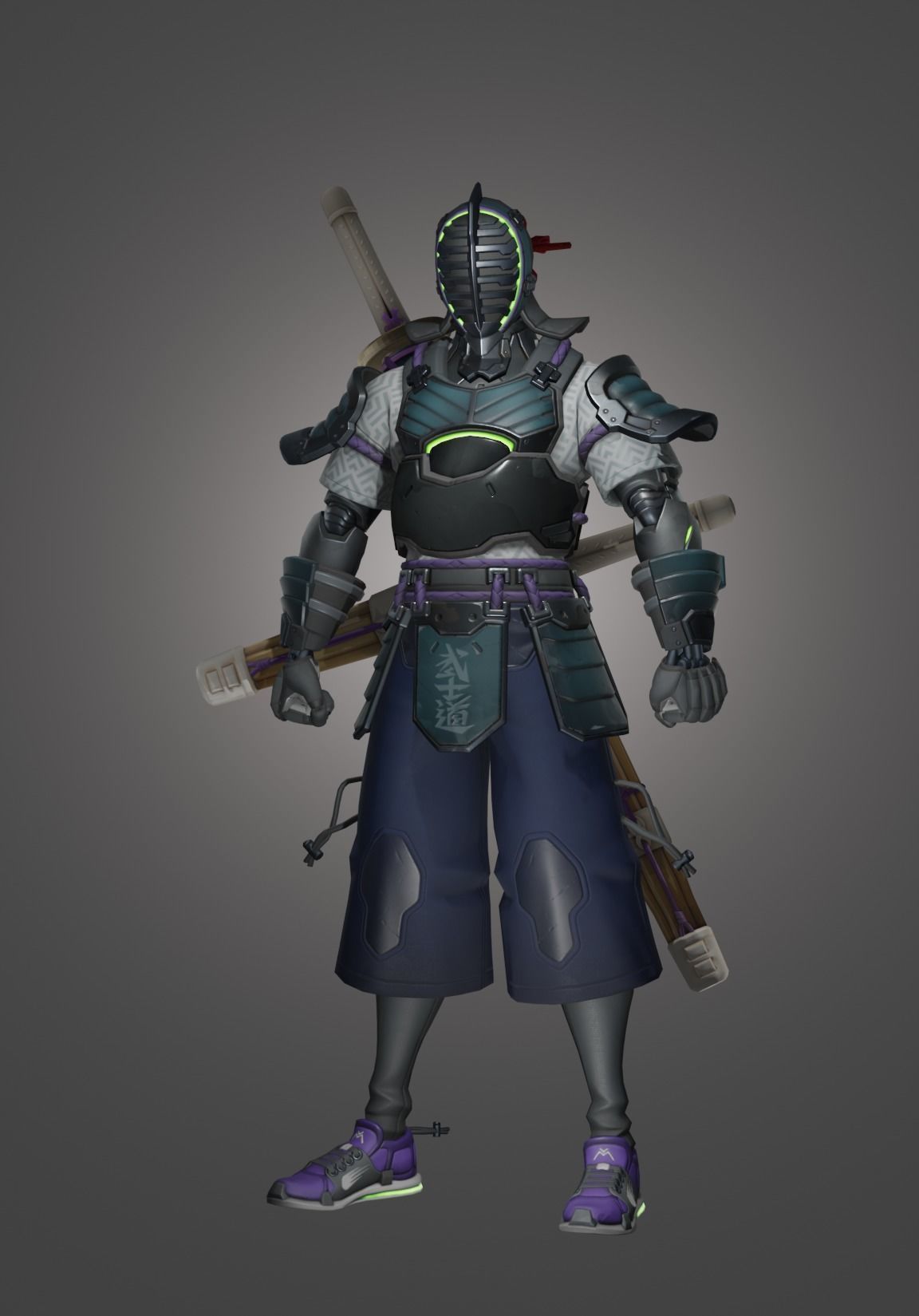 Kendoka Genji Overwatch Low-poly 3D model Low-poly 3D model_7