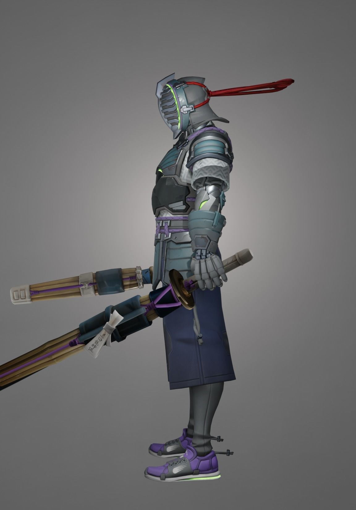 Kendoka Genji Overwatch Low-poly 3D model Low-poly 3D model_4