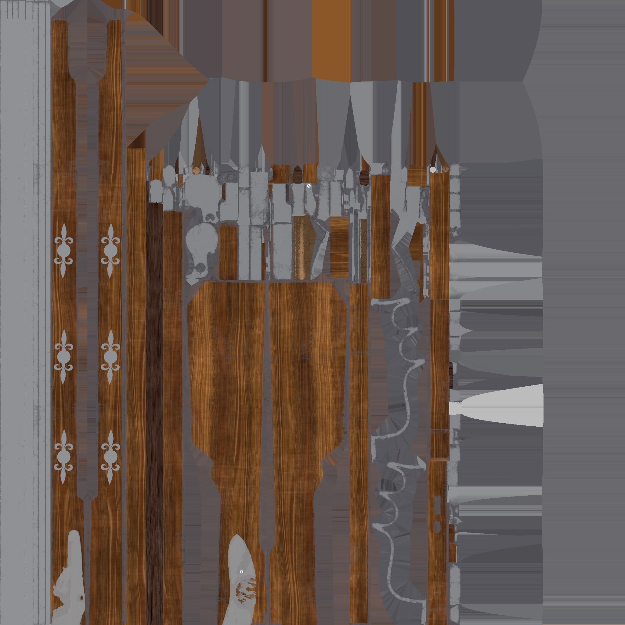 Bandollet rifle lowpoly Low-poly 3D model_11