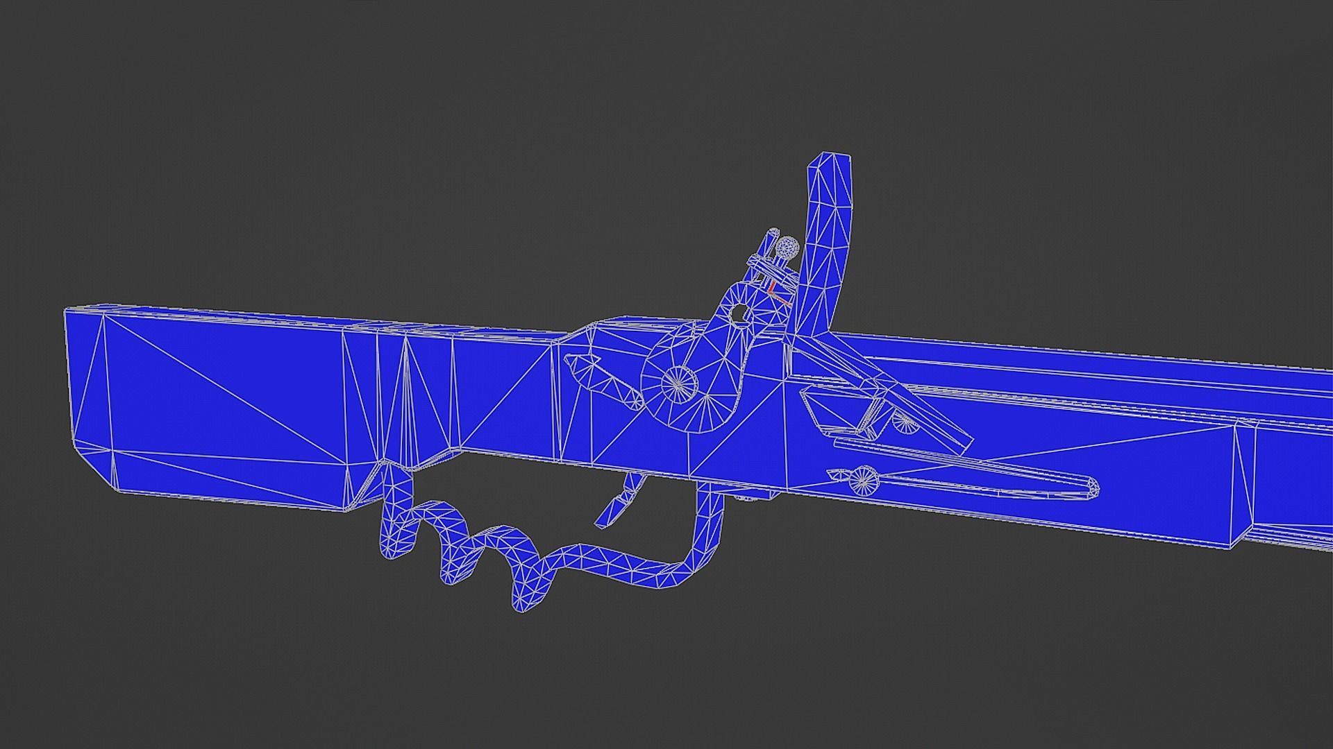 Bandollet rifle lowpoly Low-poly 3D model_8