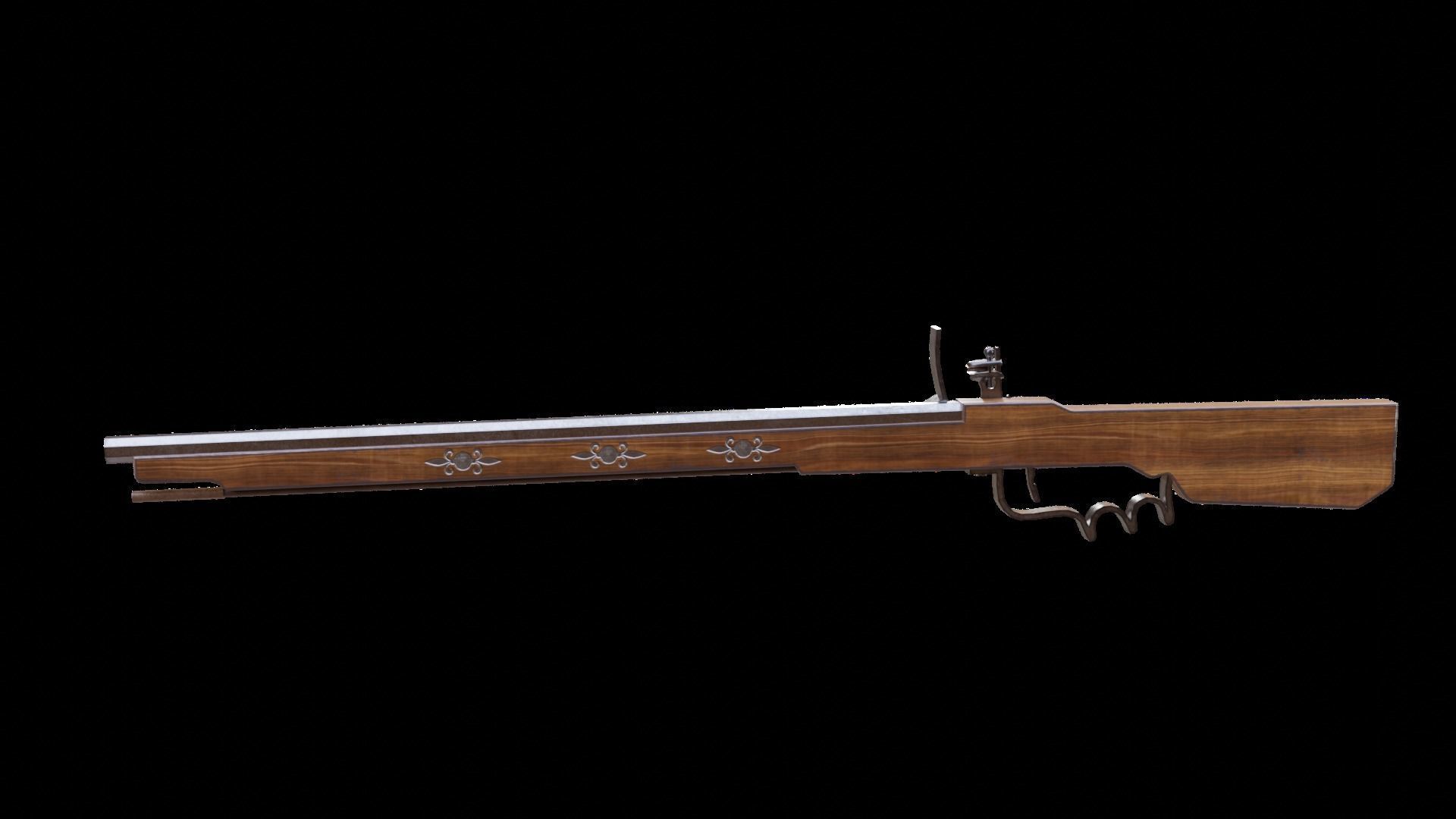 Bandollet rifle lowpoly Low-poly 3D model_6