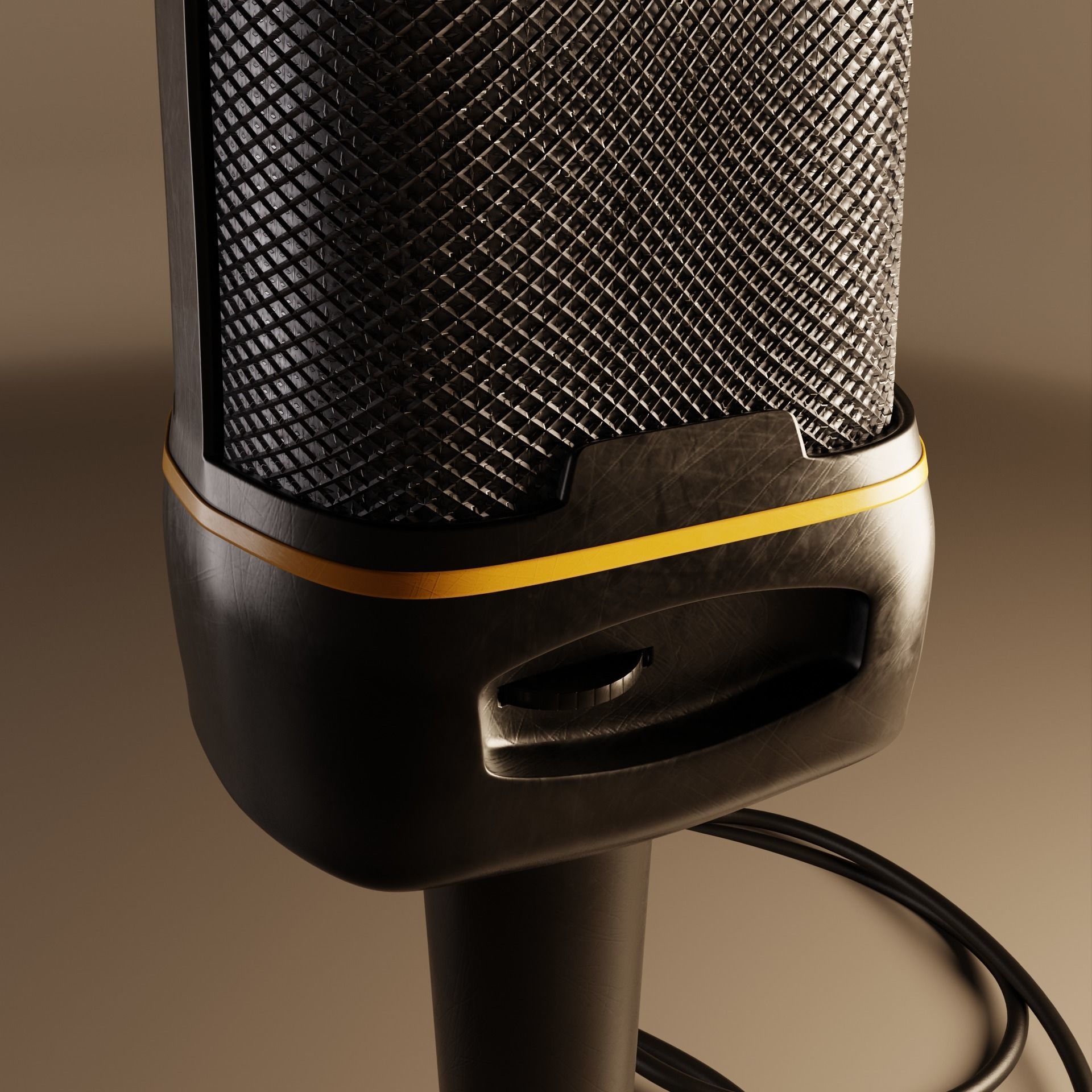 Desktop Microphone P2 3D model_1