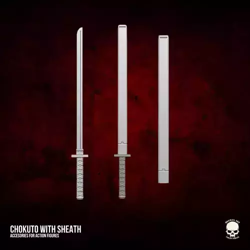 Chokuto with Sheath 3D printable file for Action Figures