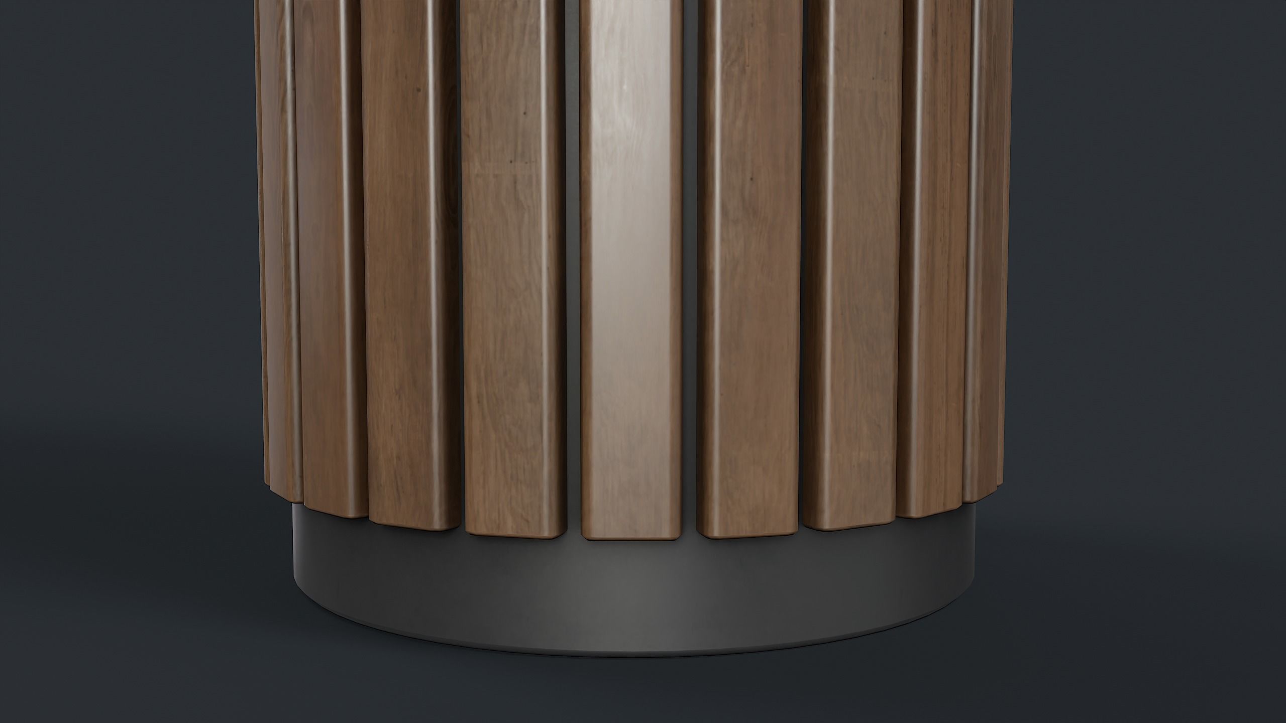 Street Trash Can 40 PBR Game Ready Low-poly 3D model_13