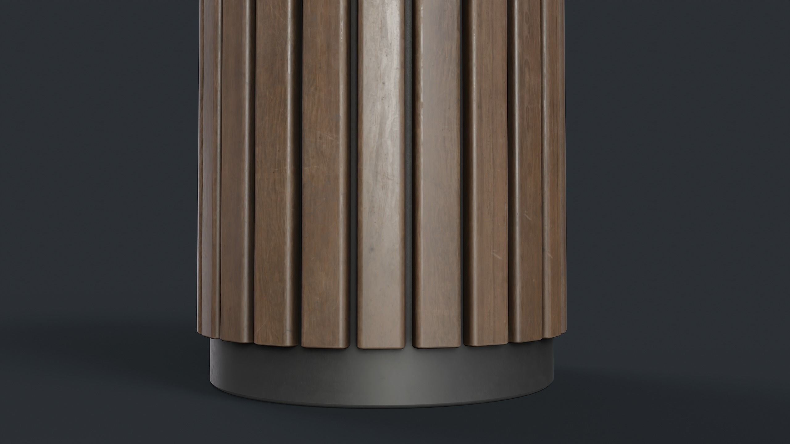 Street Trash Can 40 PBR Game Ready Low-poly 3D model_8