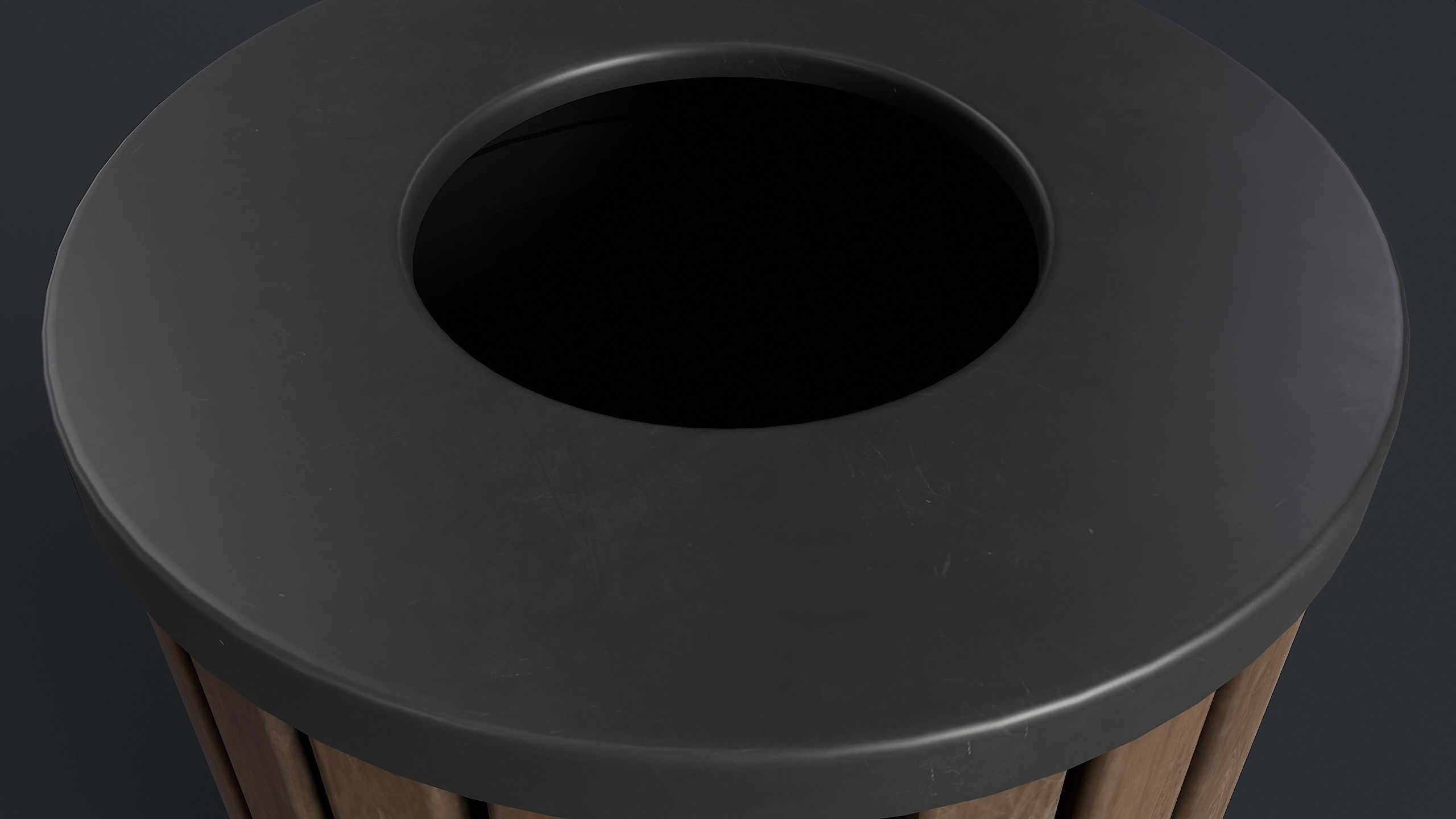 Street Trash Can 40 PBR Game Ready Low-poly 3D model_10