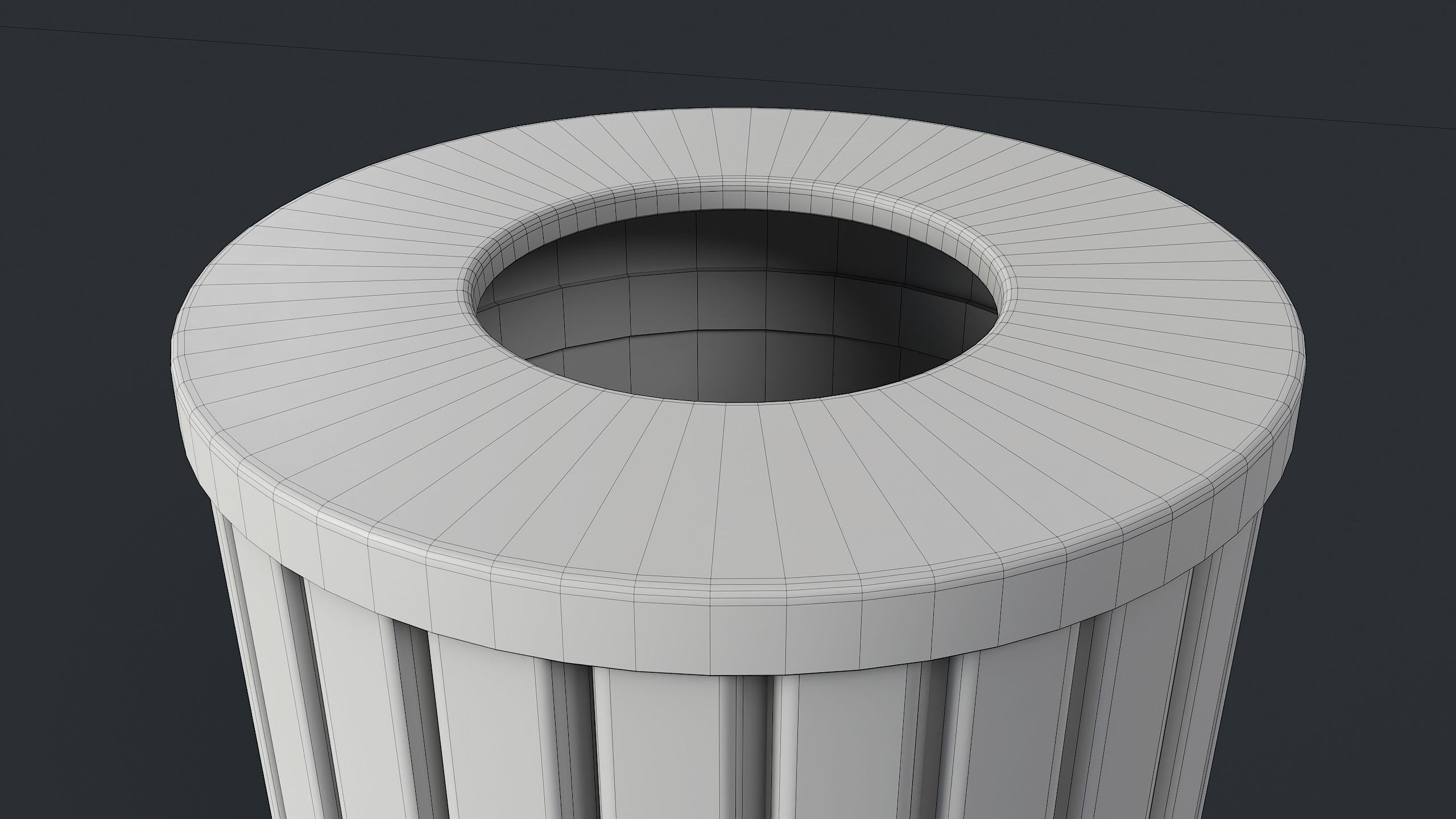 Street Trash Can 40 PBR Game Ready Low-poly 3D model_16