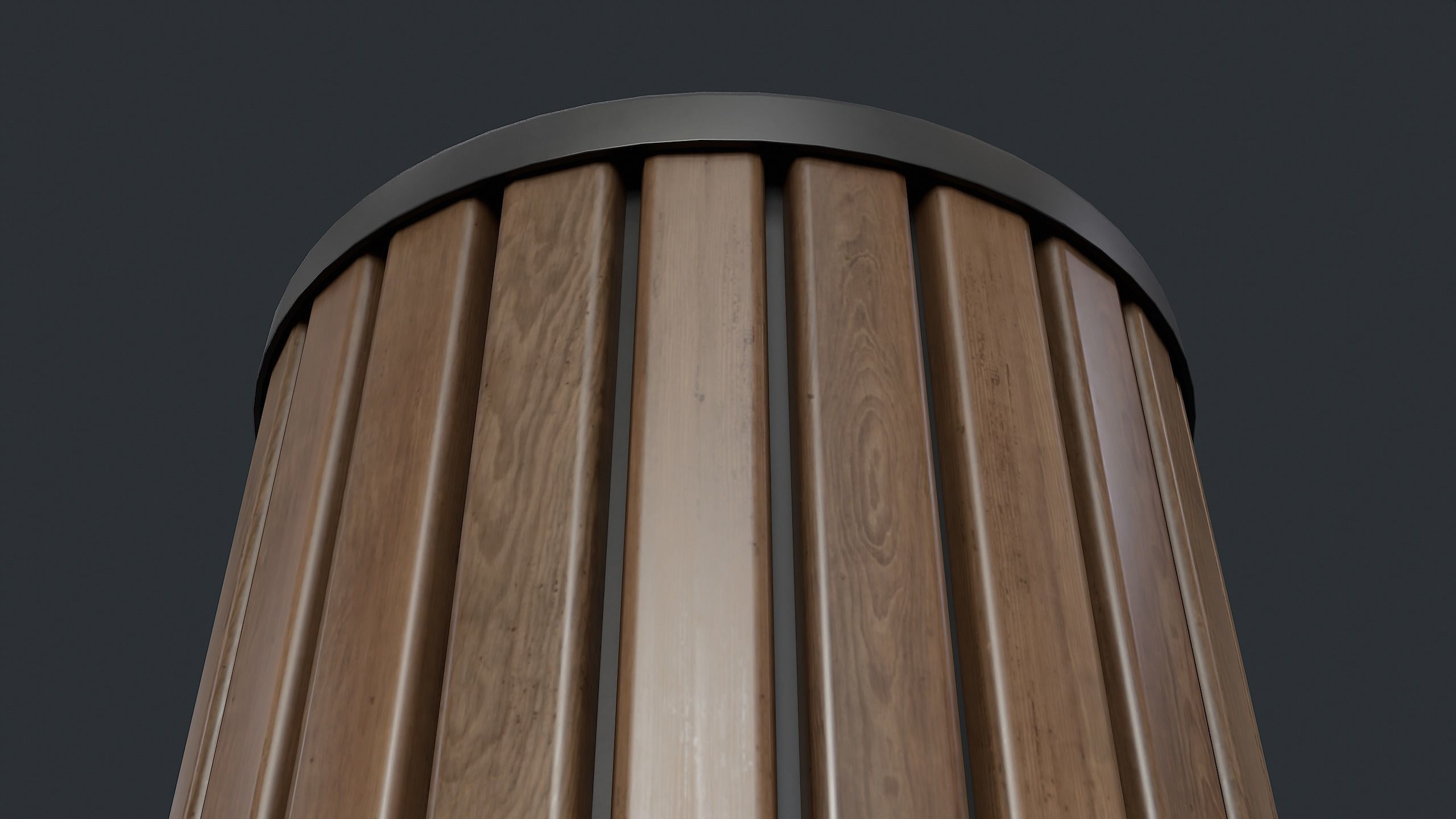 Street Trash Can 40 PBR Game Ready Low-poly 3D model_14