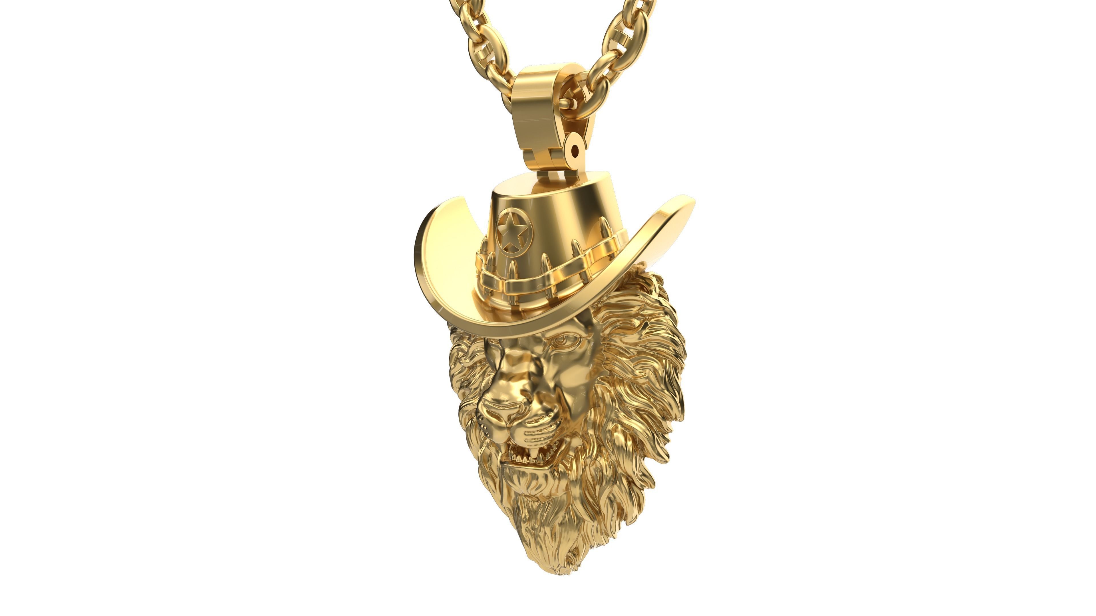 Lion Sheriff pendant 3D print model_7