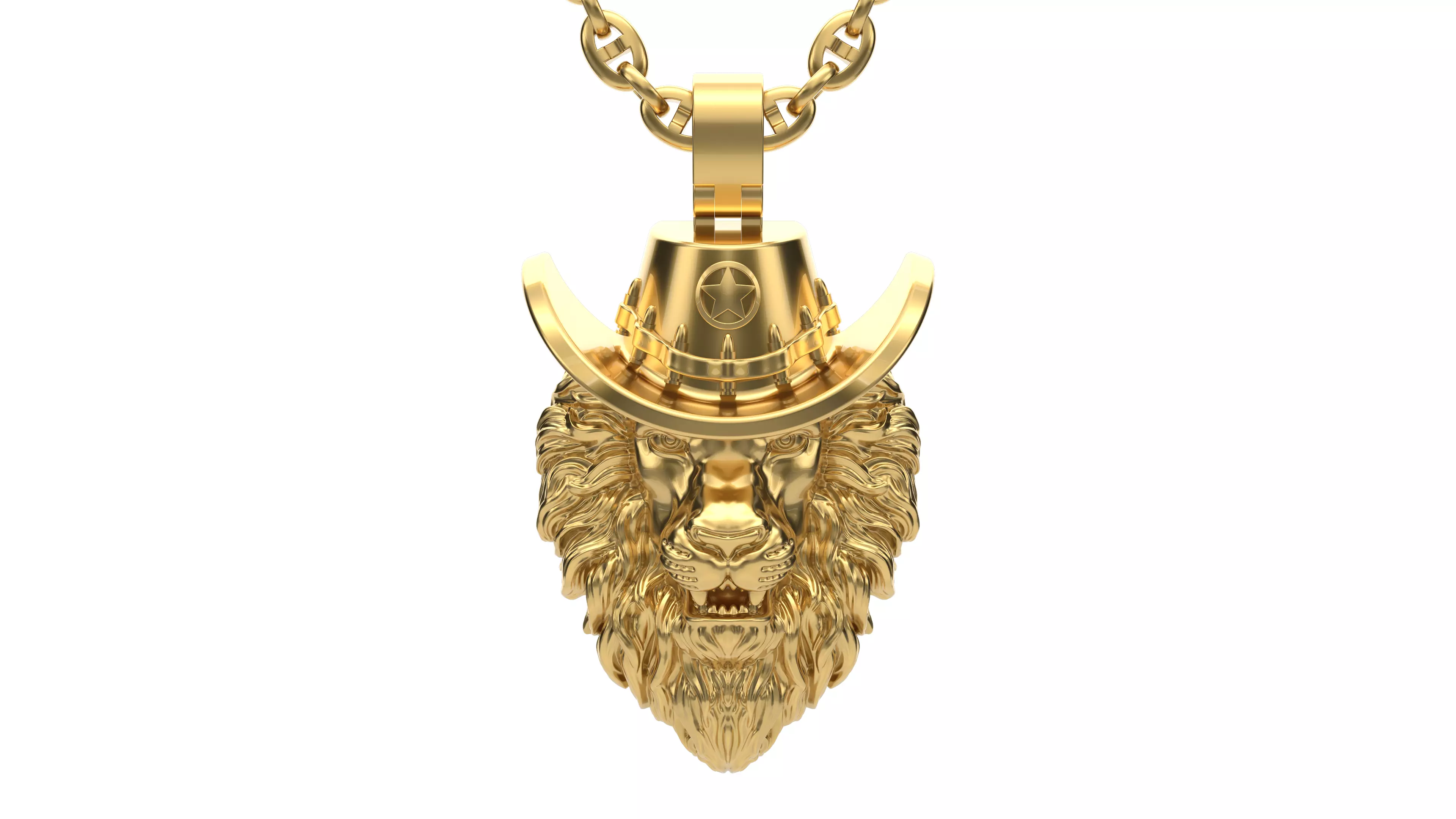 Lion Sheriff pendant 3D print model_0