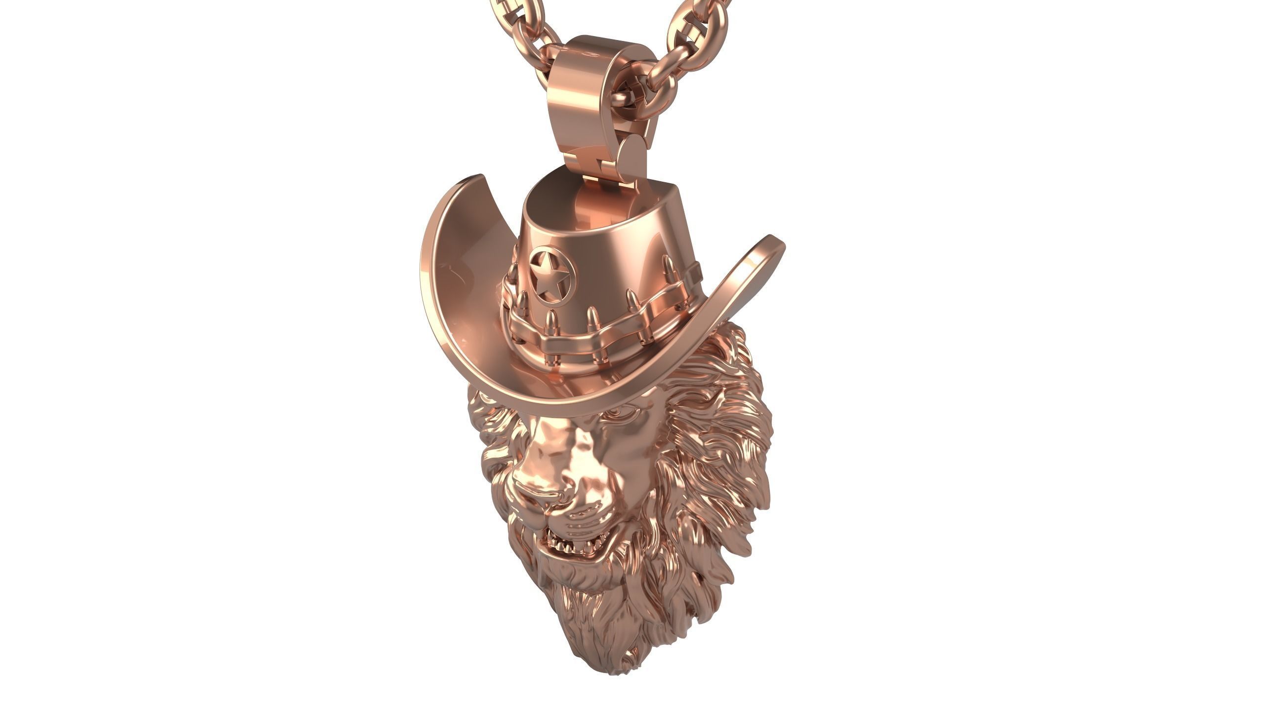 Lion Sheriff pendant 3D print model_6