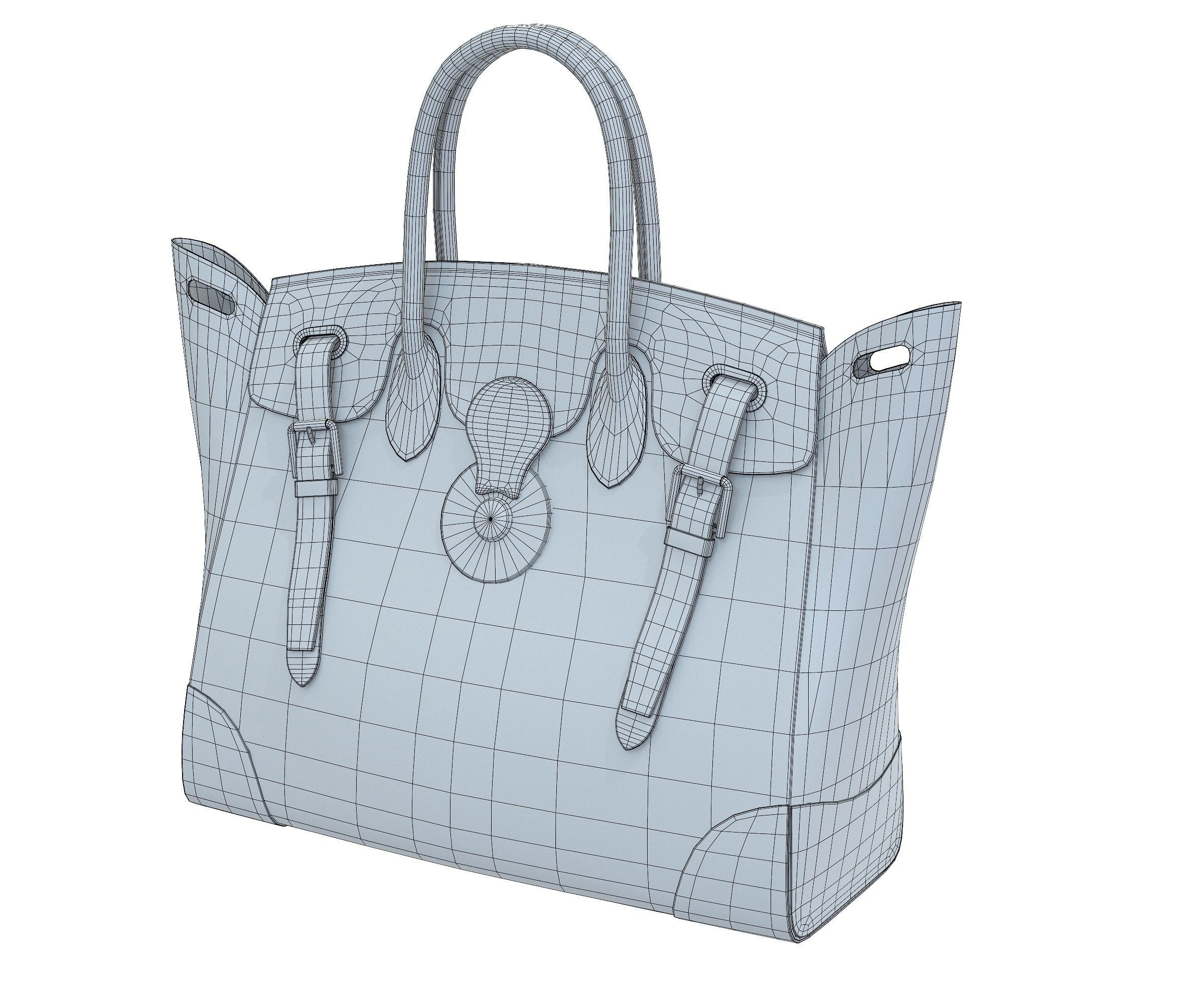 Ralph Lauren Ricky Bag Black Crocodile Low-poly 3D model_5