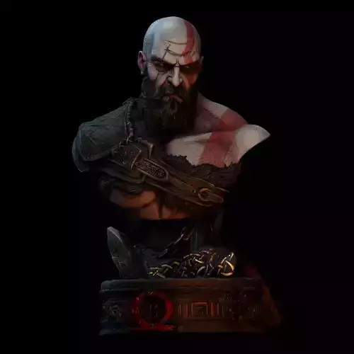 KRATOS - GOD OF WAR BUST - HIGH DETAIL 3D PRINT MODEL