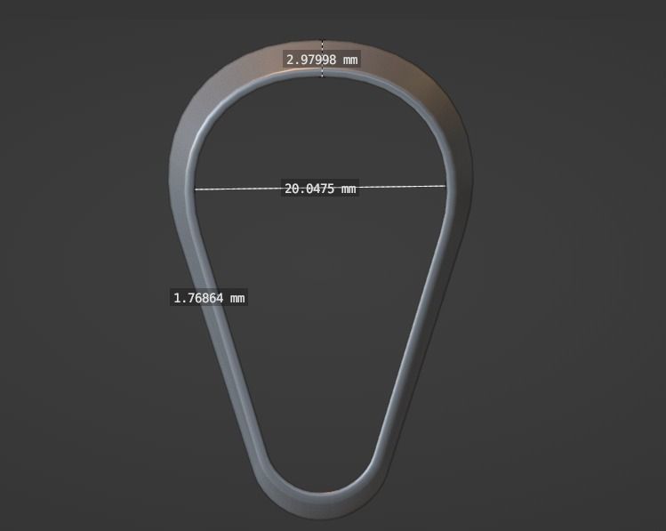 extra large pendant bail xxl 3D print model_4