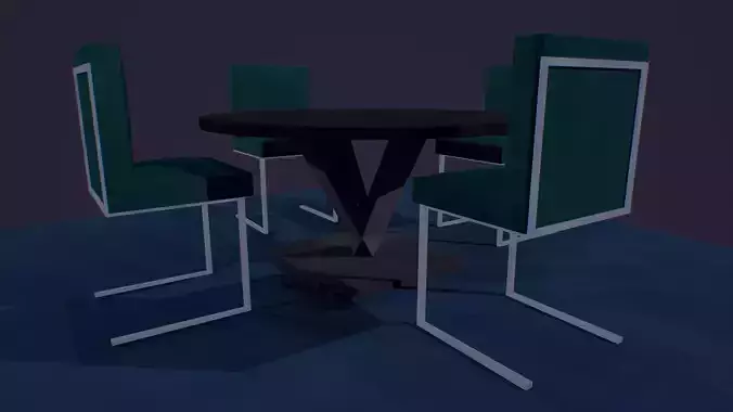 table and chairs on the carpet