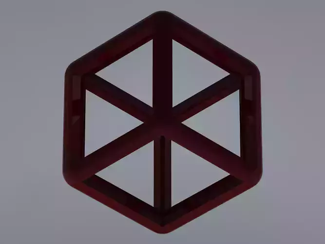 Wireframe Shape Rhombic Dodecahedron